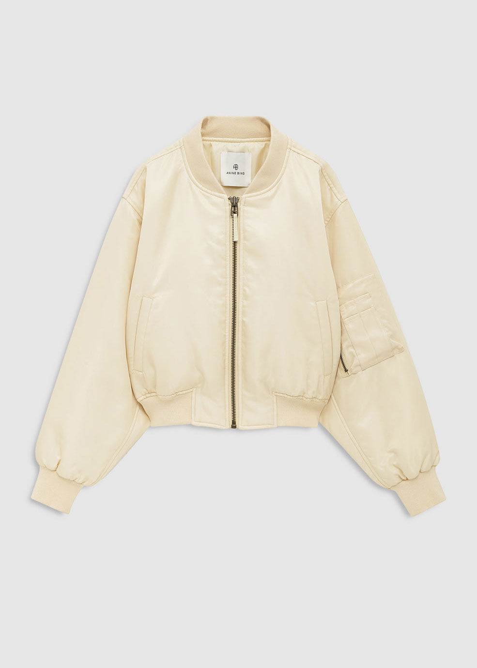 Anine Bing Cropped Leon Bomber - Butter Yellow