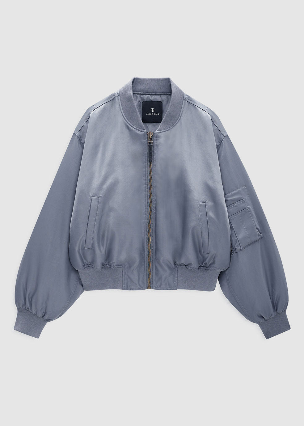Anine Bing Cropped Leon Bomber - Dark Grey