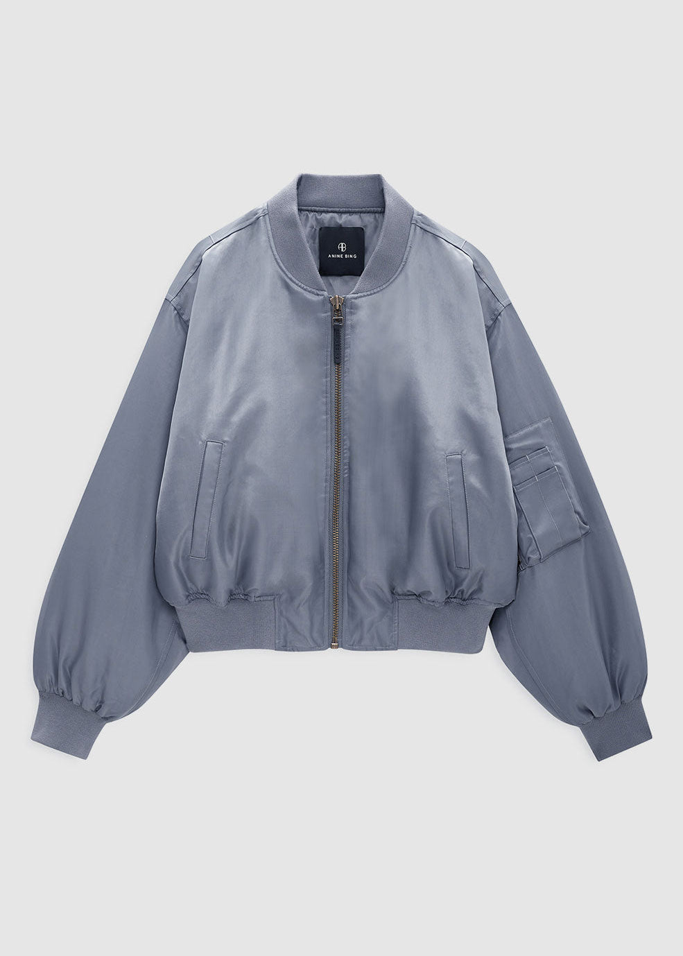 Anine Bing Cropped Leon Bomber - Dark Grey