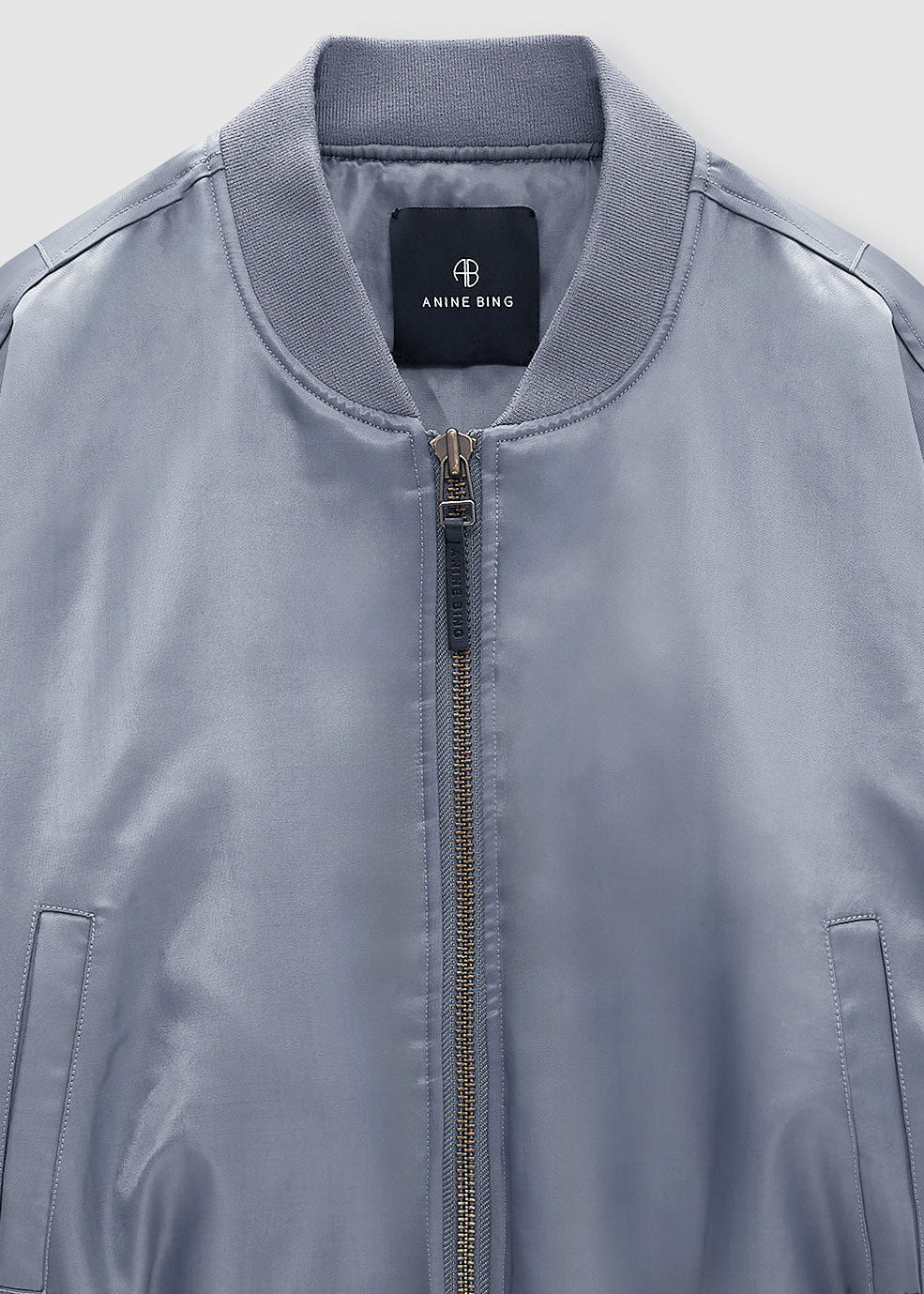 Anine Bing Cropped Leon Bomber - Dark Grey
