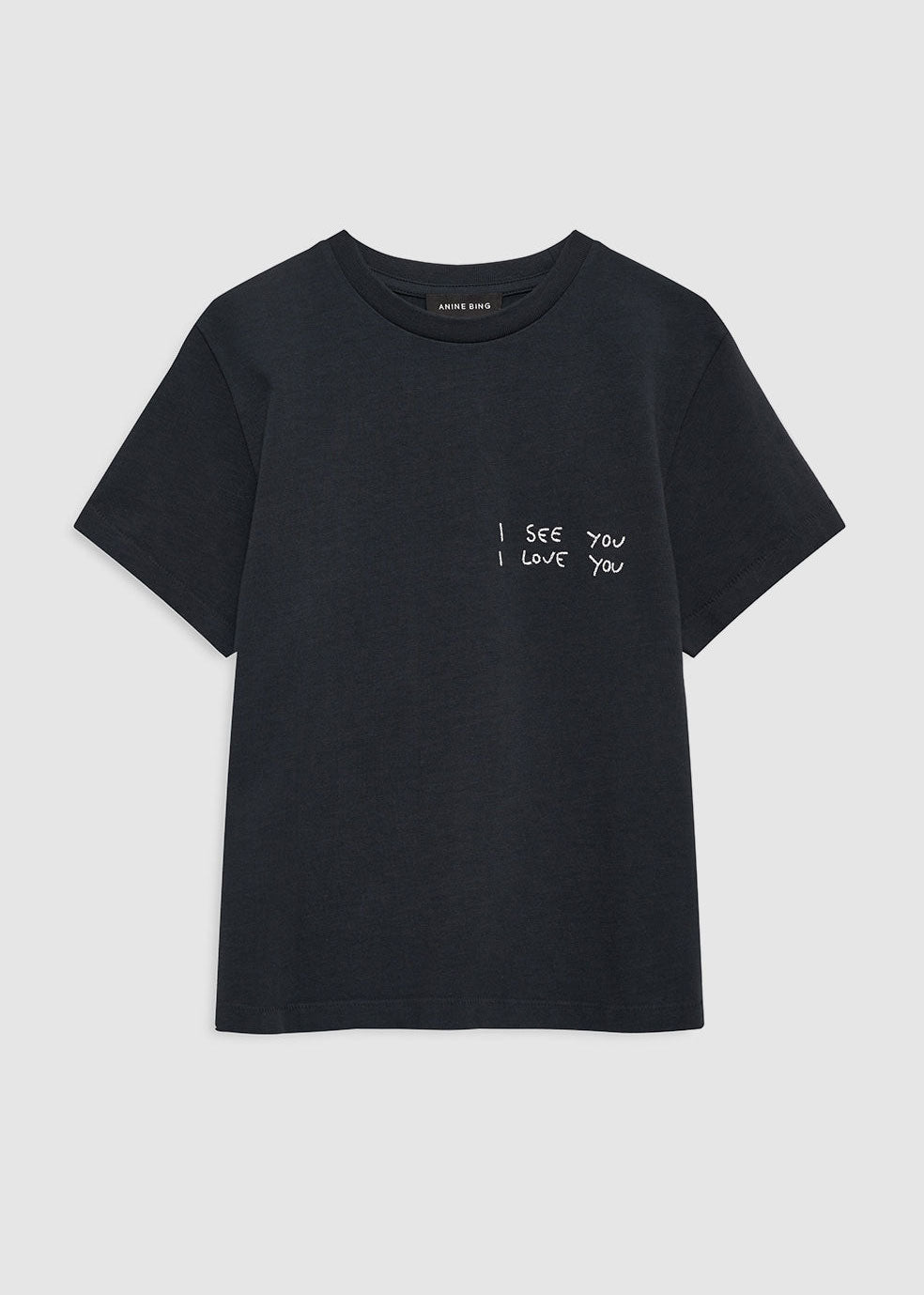 Anine Bing Shelley Tee I See You I Love You - Black