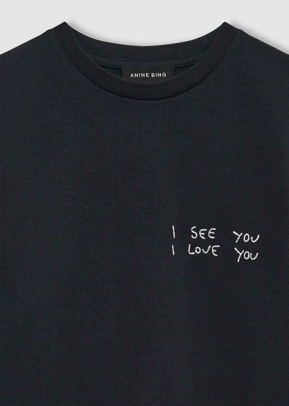 Anine Bing Shelley Tee I See You I Love You - Black
