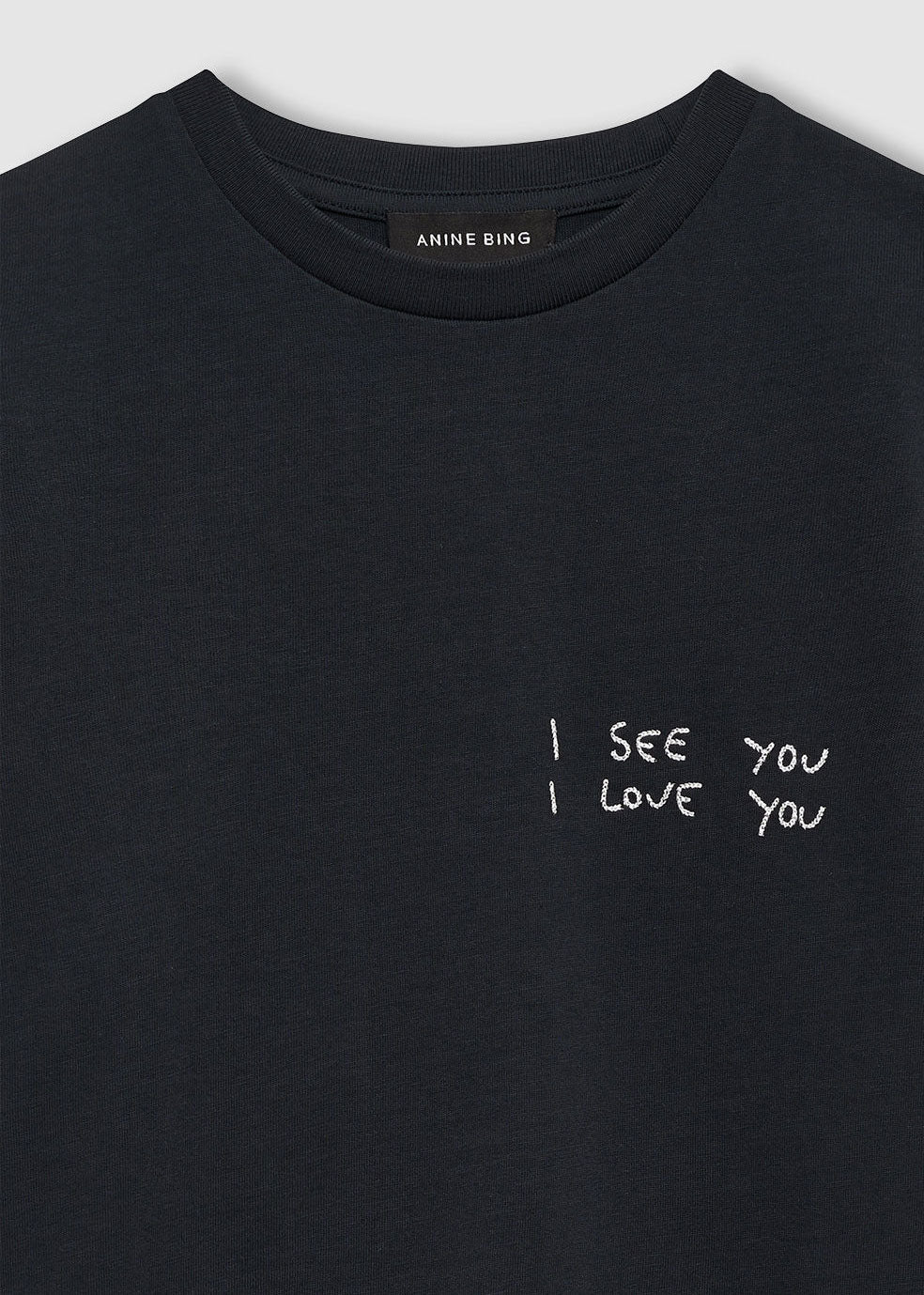 Anine Bing Shelley Tee I See You I Love You - Black