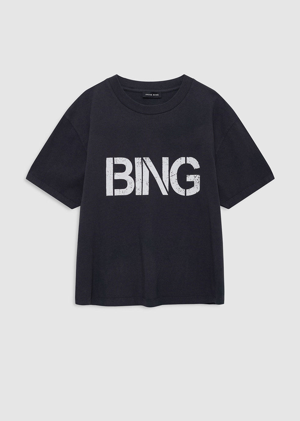 Anine Bing Wagner Tee Stencil - Vintage Black
