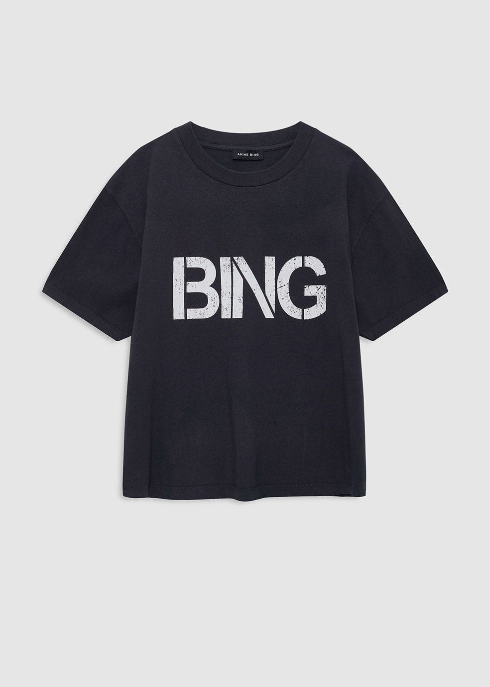 Anine Bing Wagner Tee Stencil - Vintage Black