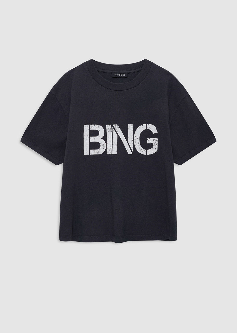 Anine Bing Wagner Tee Stencil - Vintage Black