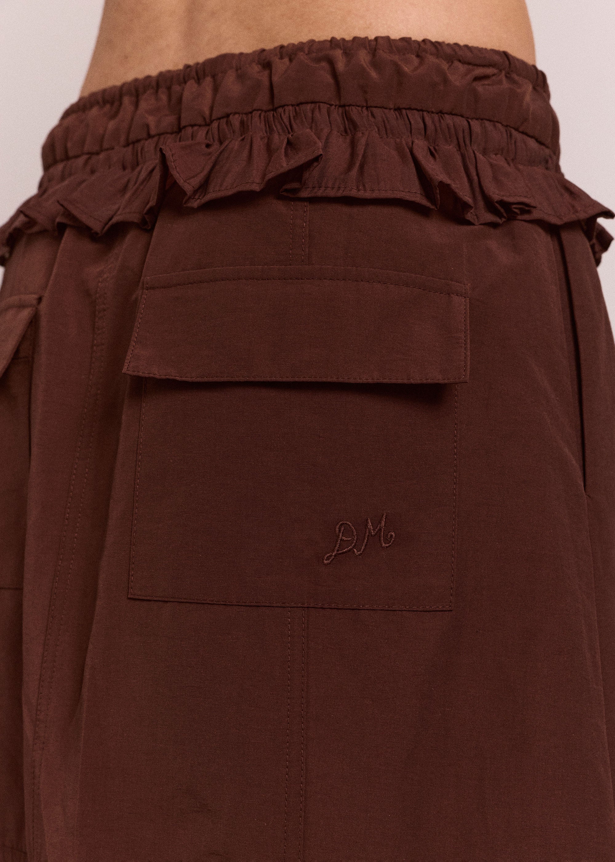Damson Madder Amber Double Layer Midi Skirt - Choc