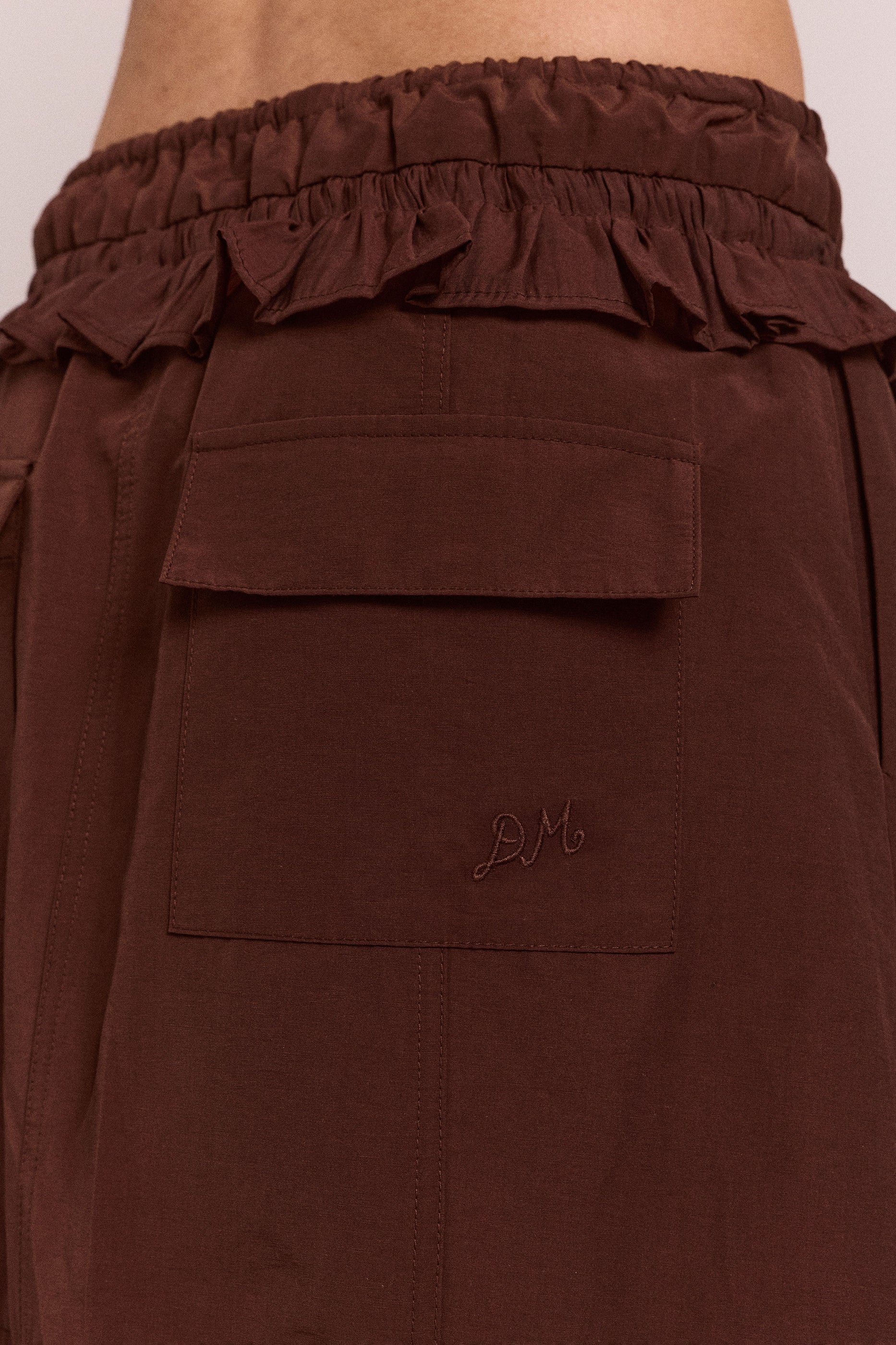 Damson Madder Amber Double Layer Midi Skirt - Choc