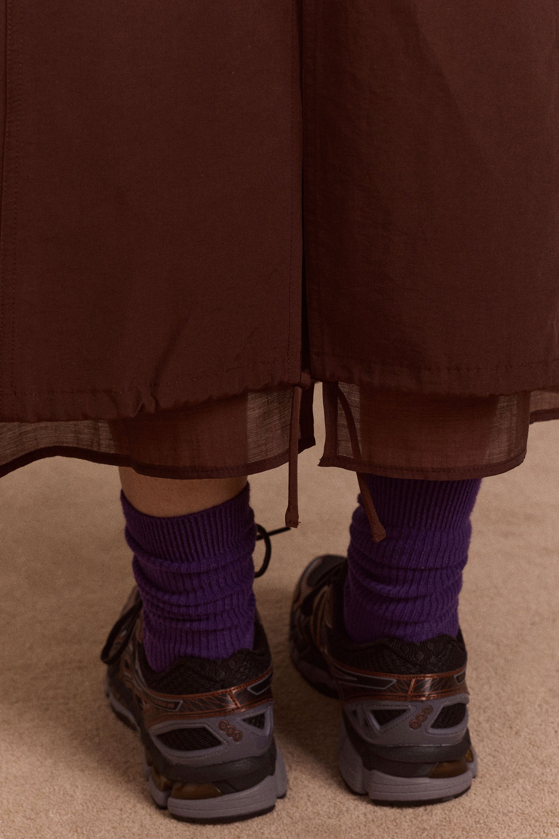 Damson Madder Amber Double Layer Midi Skirt - Choc