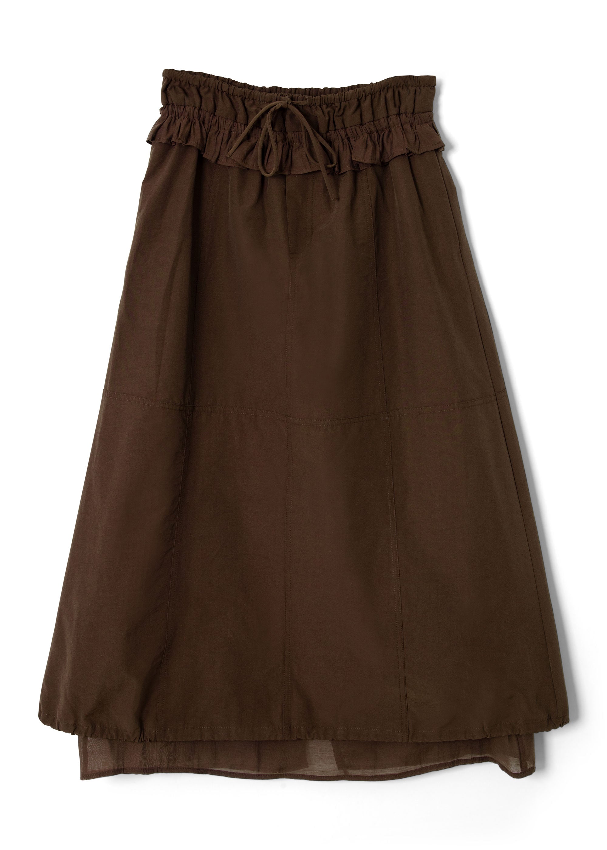 Damson Madder Amber Double Layer Midi Skirt - Choc