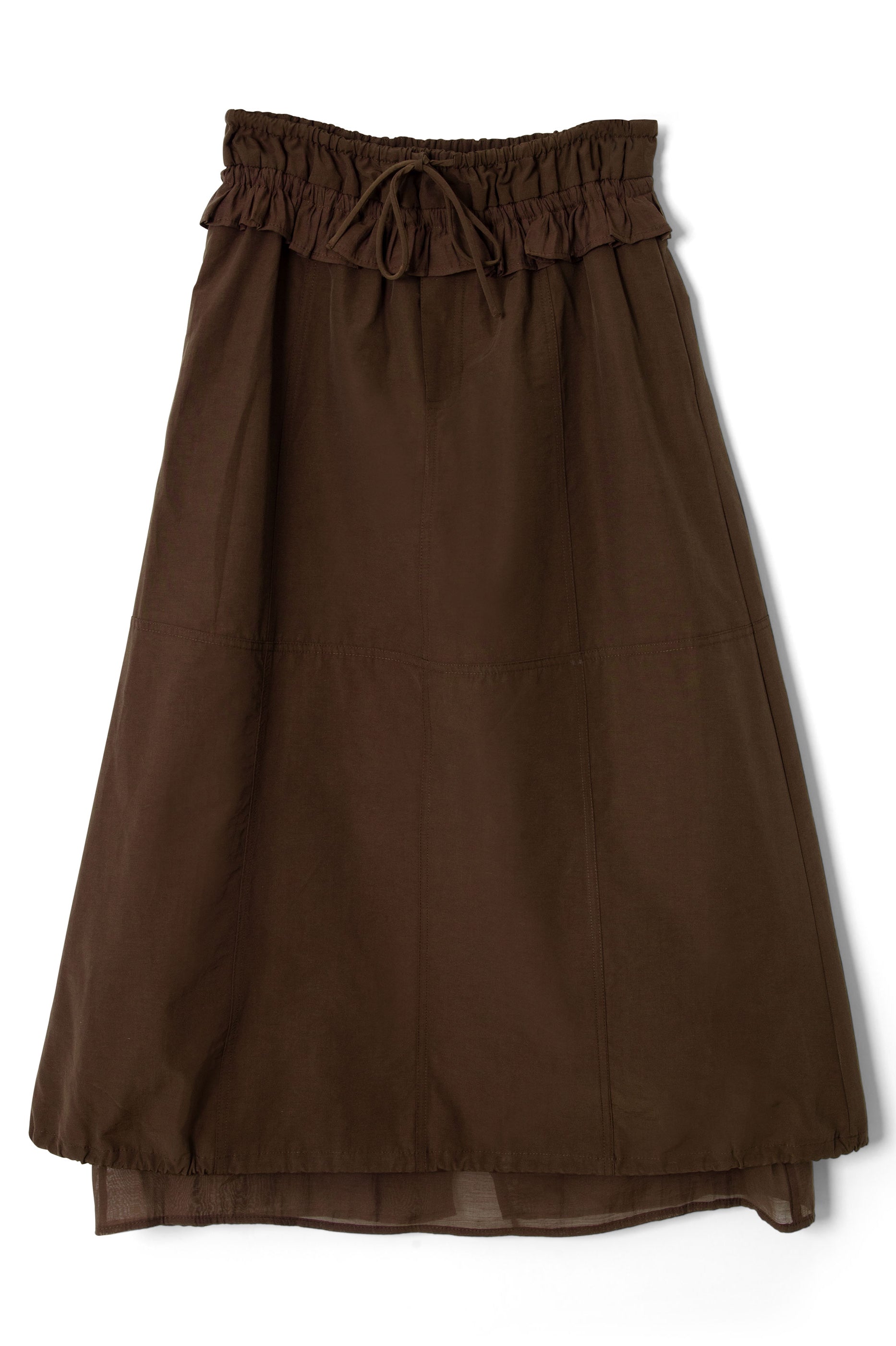 Damson Madder Amber Double Layer Midi Skirt - Choc
