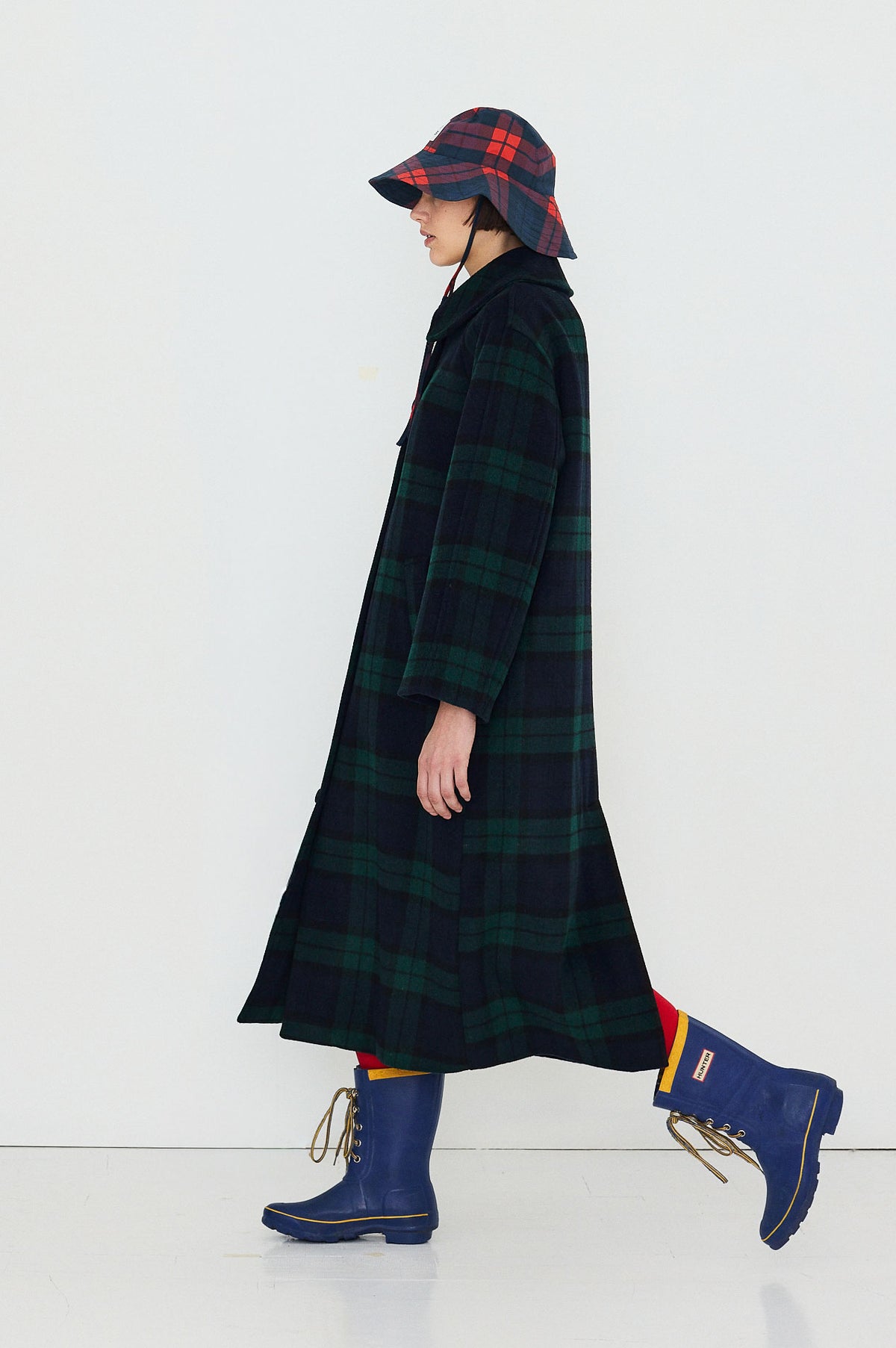 The Tiny Big Sister Long Check Coat
