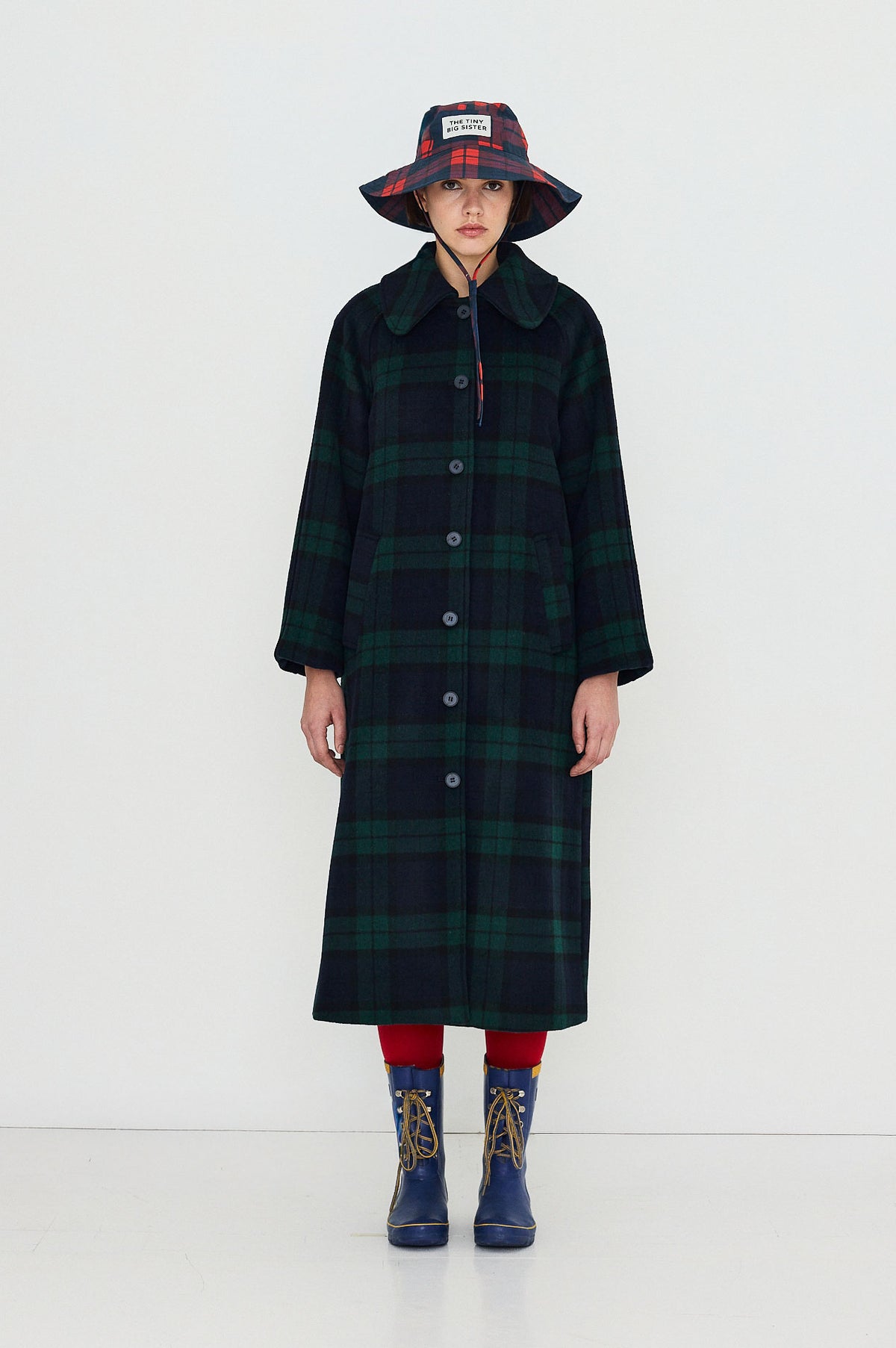 The Tiny Big Sister Long Check Coat