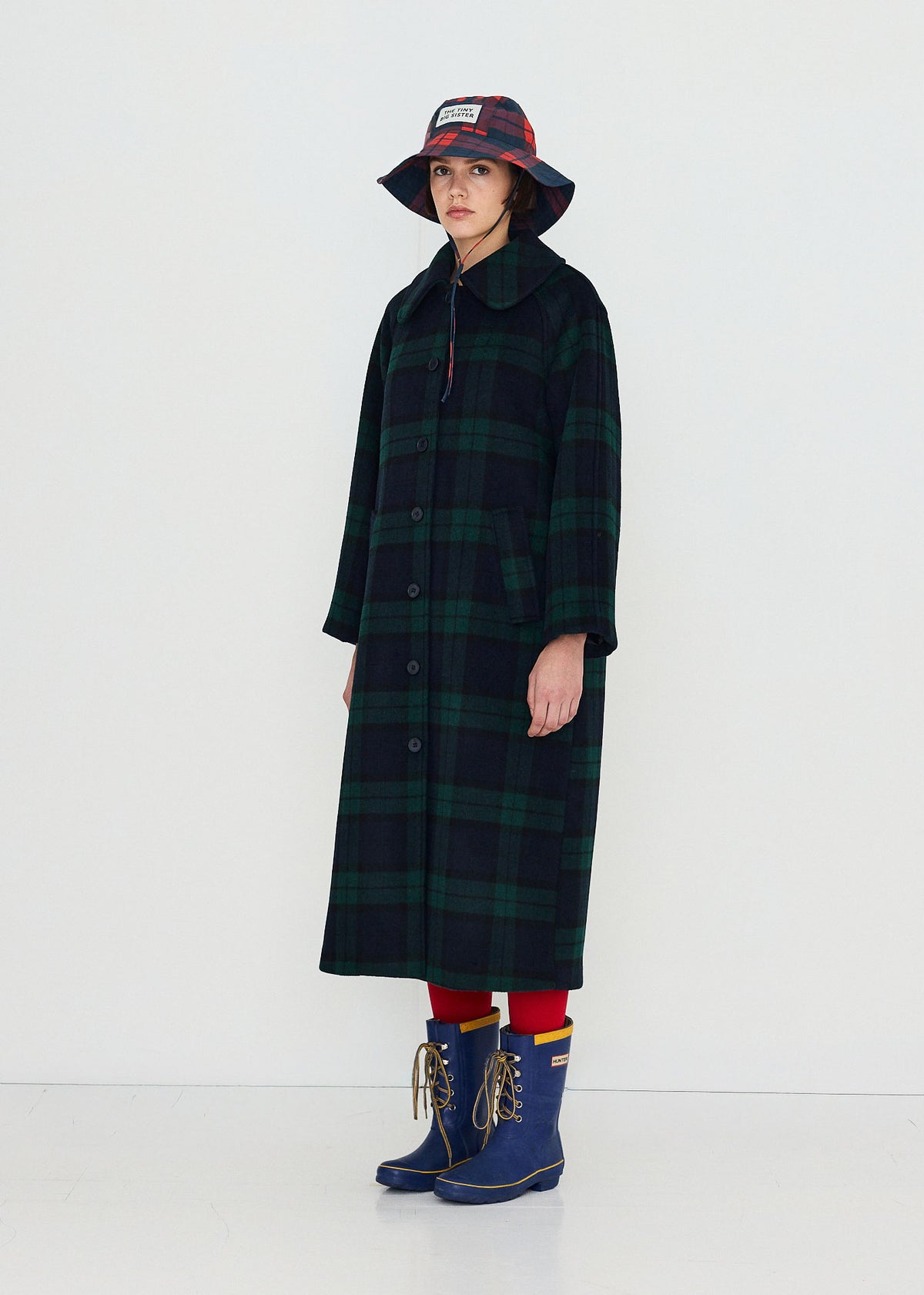 The Tiny Big Sister Long Check Coat