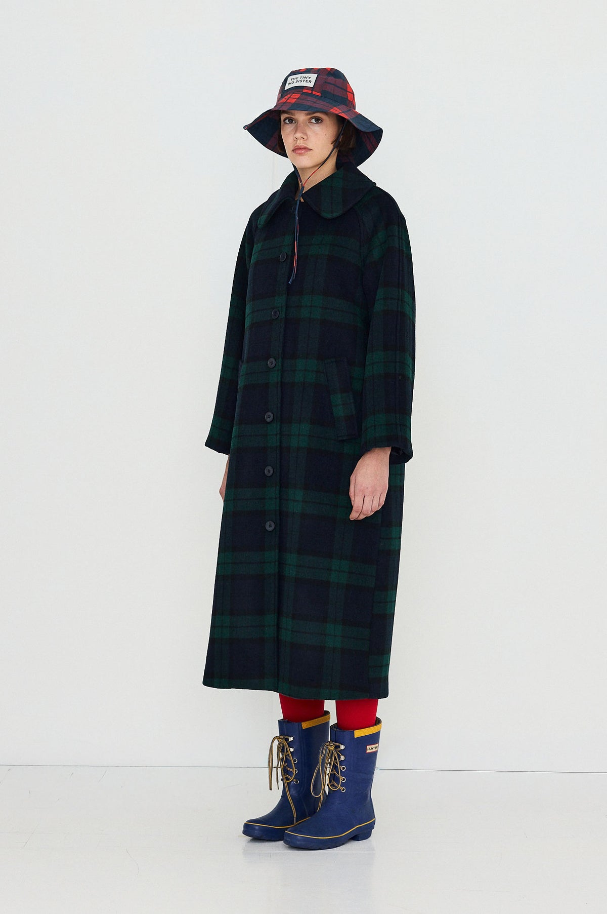 The Tiny Big Sister Long Check Coat