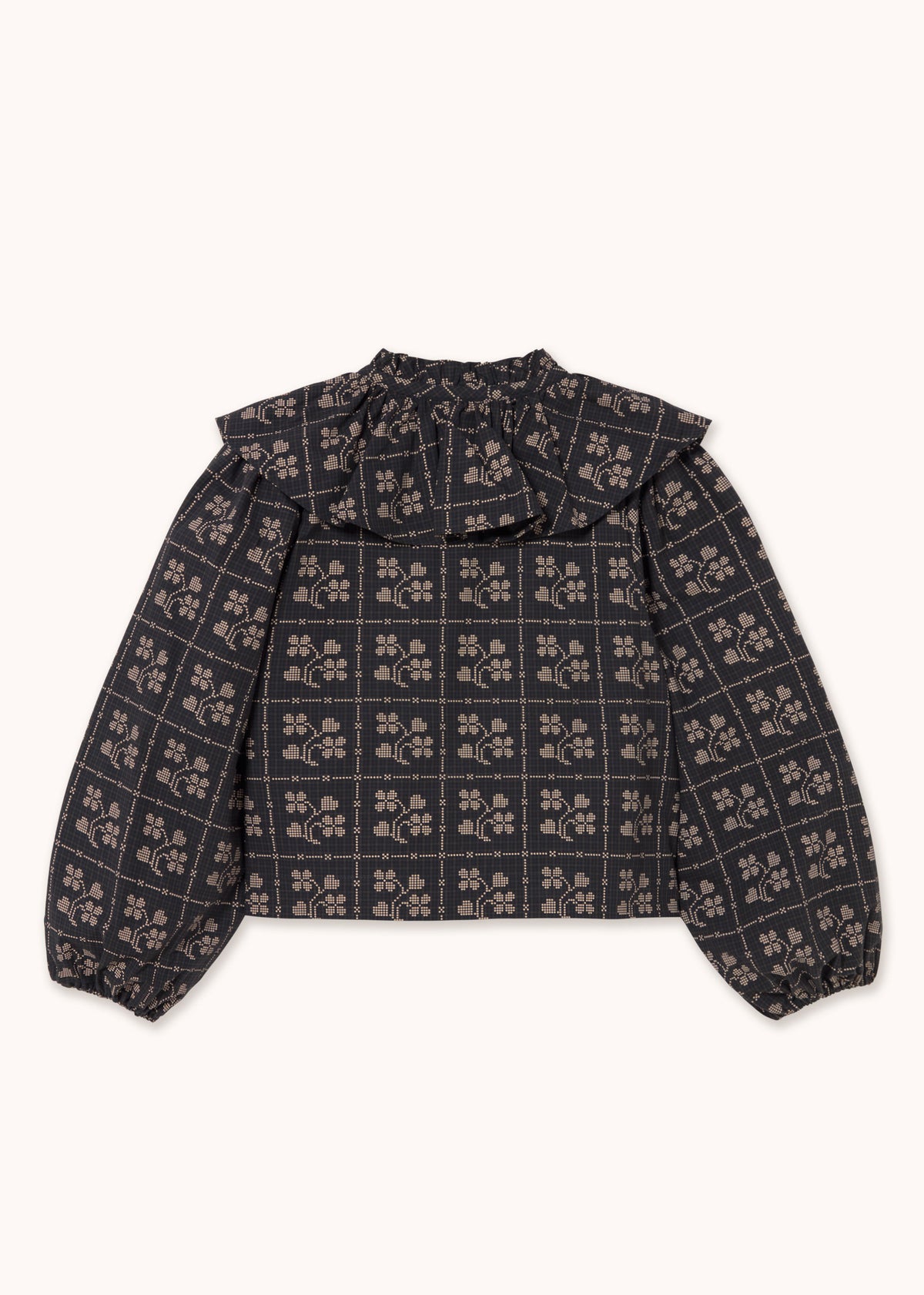 The Tiny Big Sister Dots Flowers Puff Sleeves Blouse