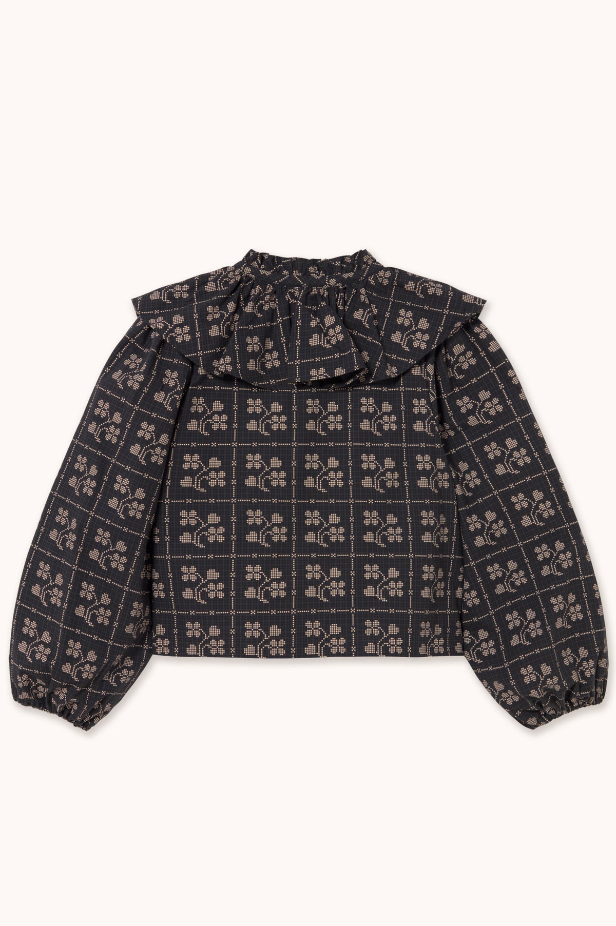 The Tiny Big Sister Dots Flowers Puff Sleeves Blouse