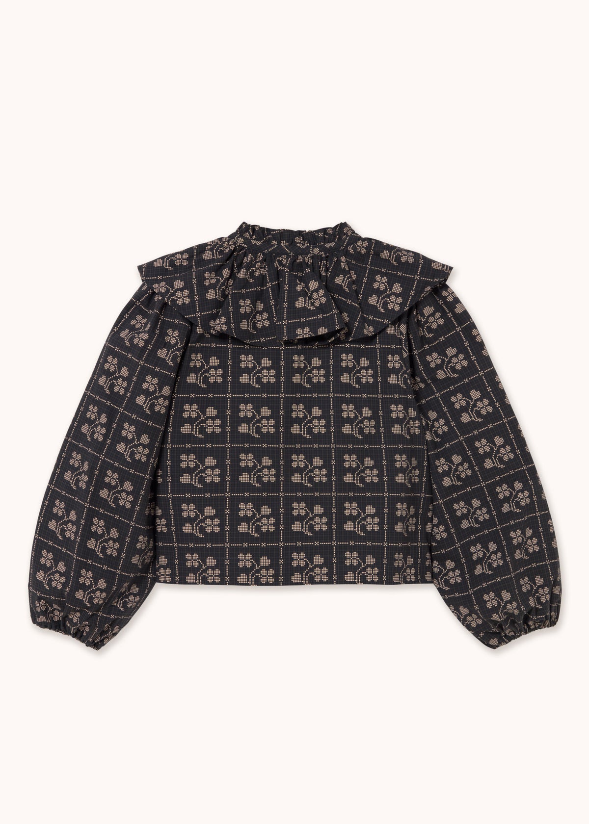 The Tiny Big Sister Dots Flowers Puff Sleeves Blouse