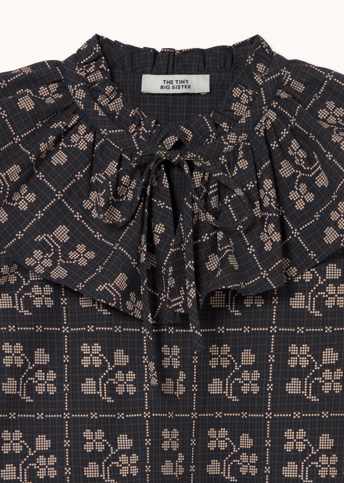 The Tiny Big Sister Dots Flowers Puff Sleeves Blouse