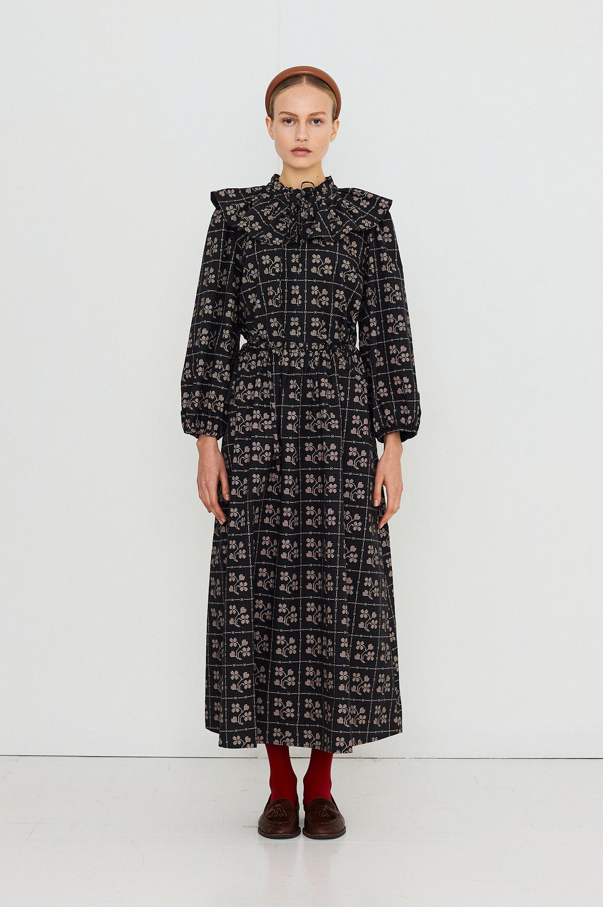 The Tiny Big Sister Dots Flowers Puff Sleeves Blouse