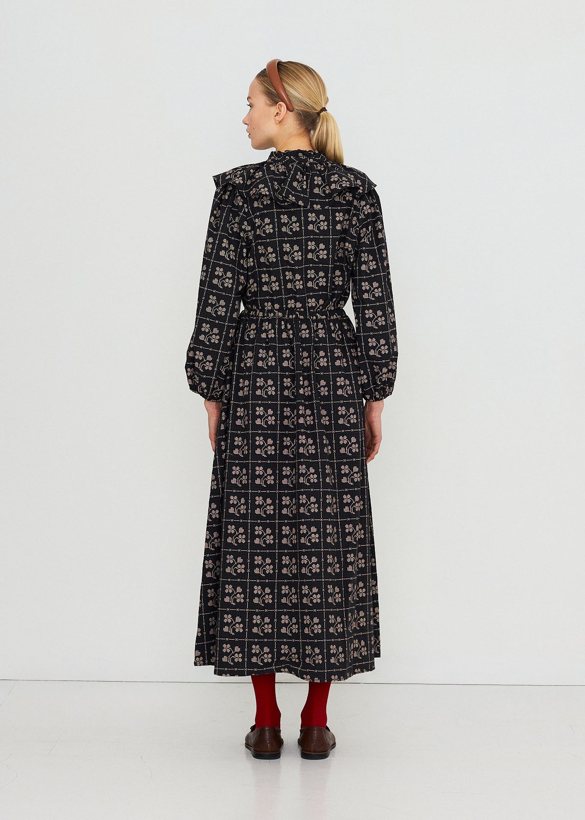 The Tiny Big Sister Dots Flowers Puff Sleeves Blouse