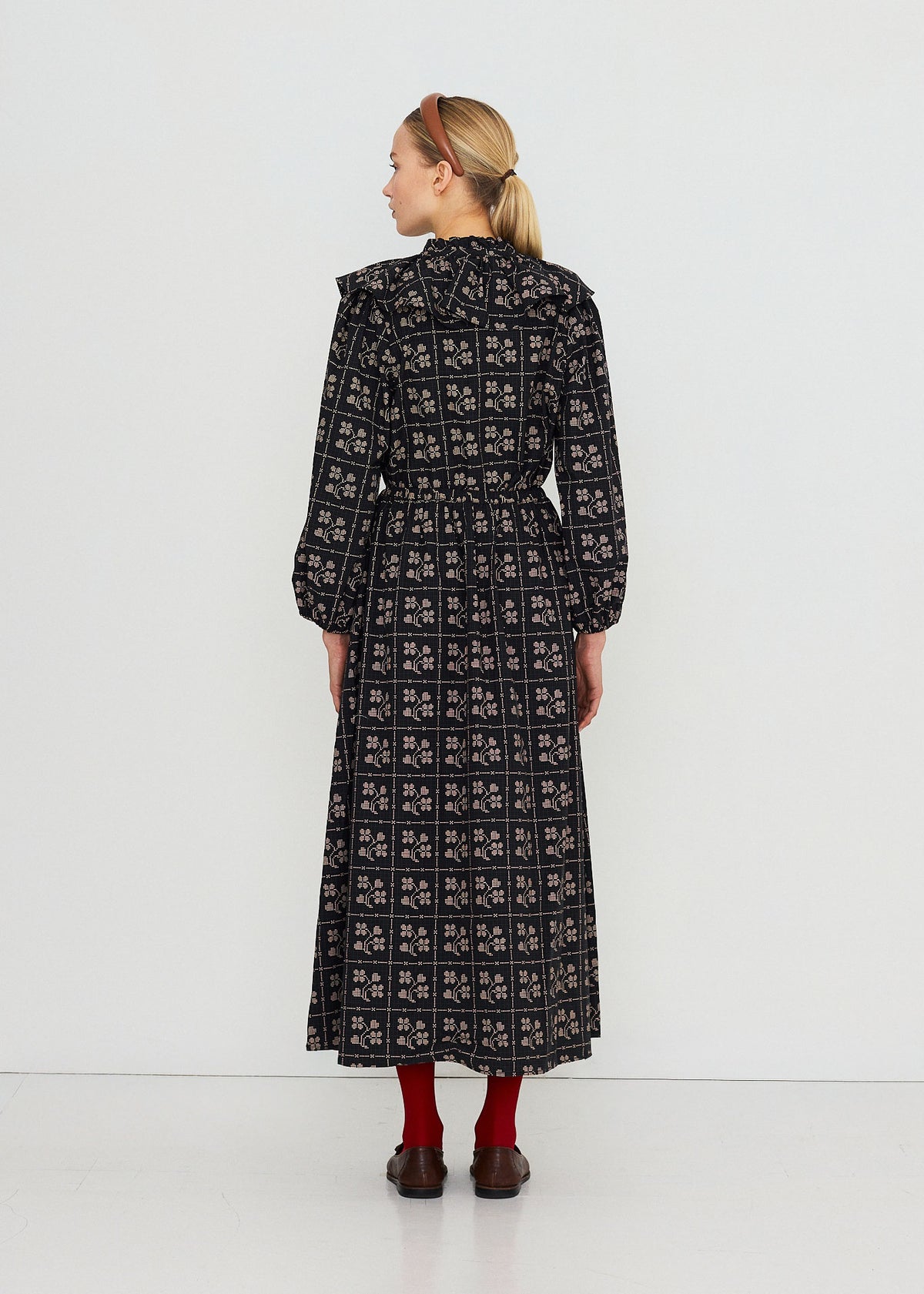 The Tiny Big Sister Dots Flowers Puff Sleeves Blouse