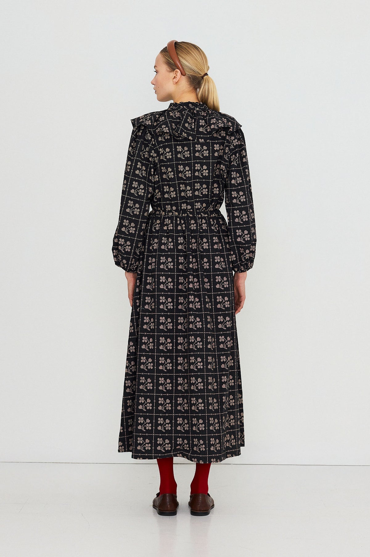 The Tiny Big Sister Dots Flowers Puff Sleeves Blouse
