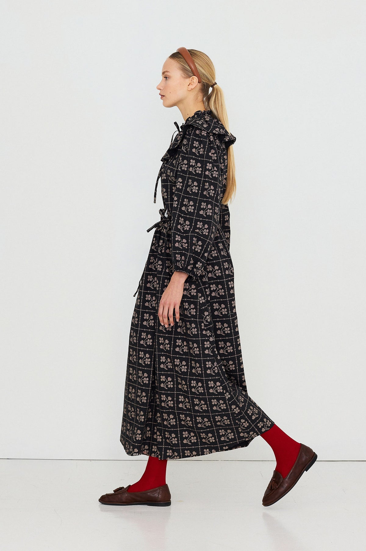The Tiny Big Sister Dots Flowers Puff Sleeves Blouse