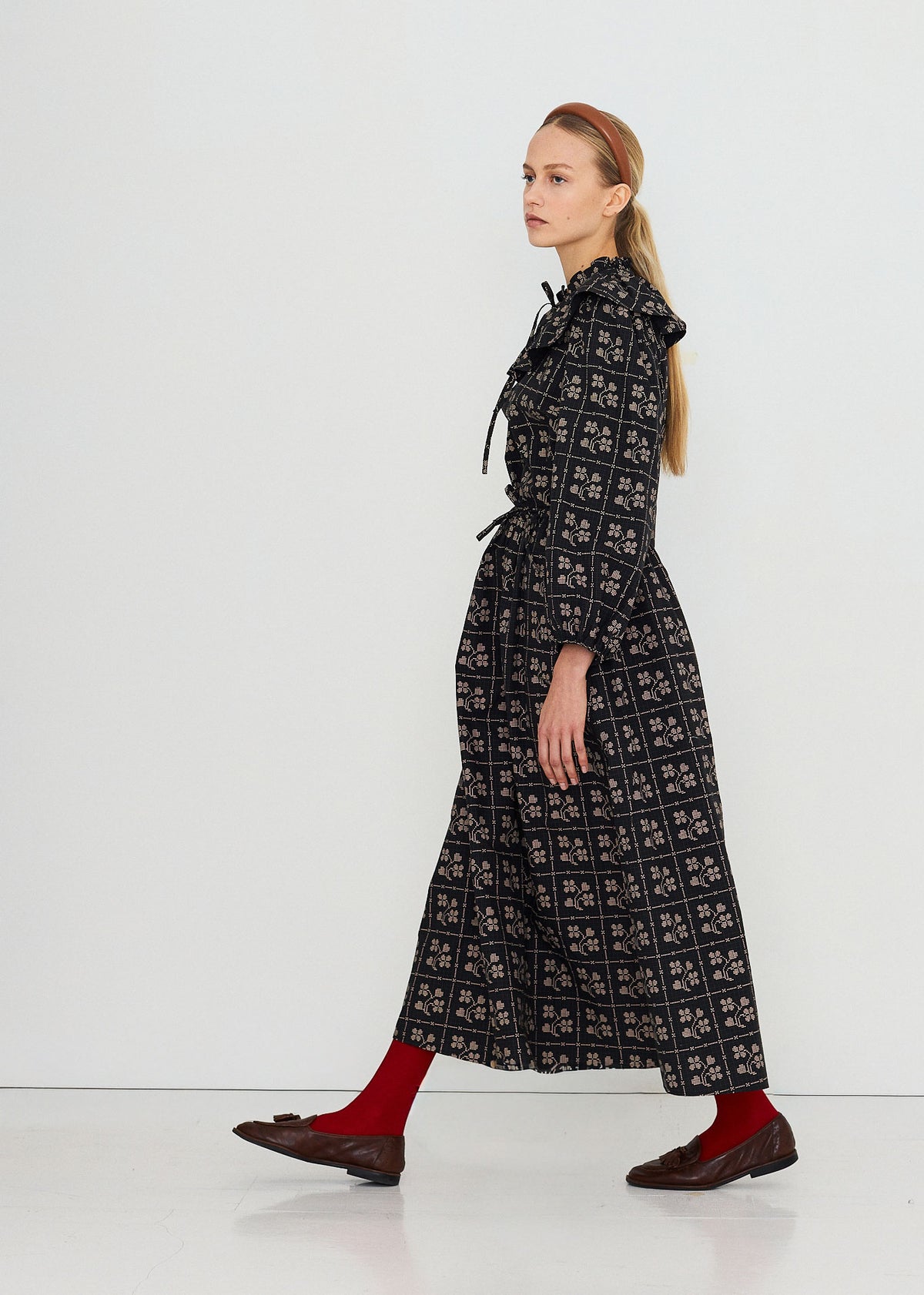 The Tiny Big Sister Dots Flowers Puff Sleeves Blouse