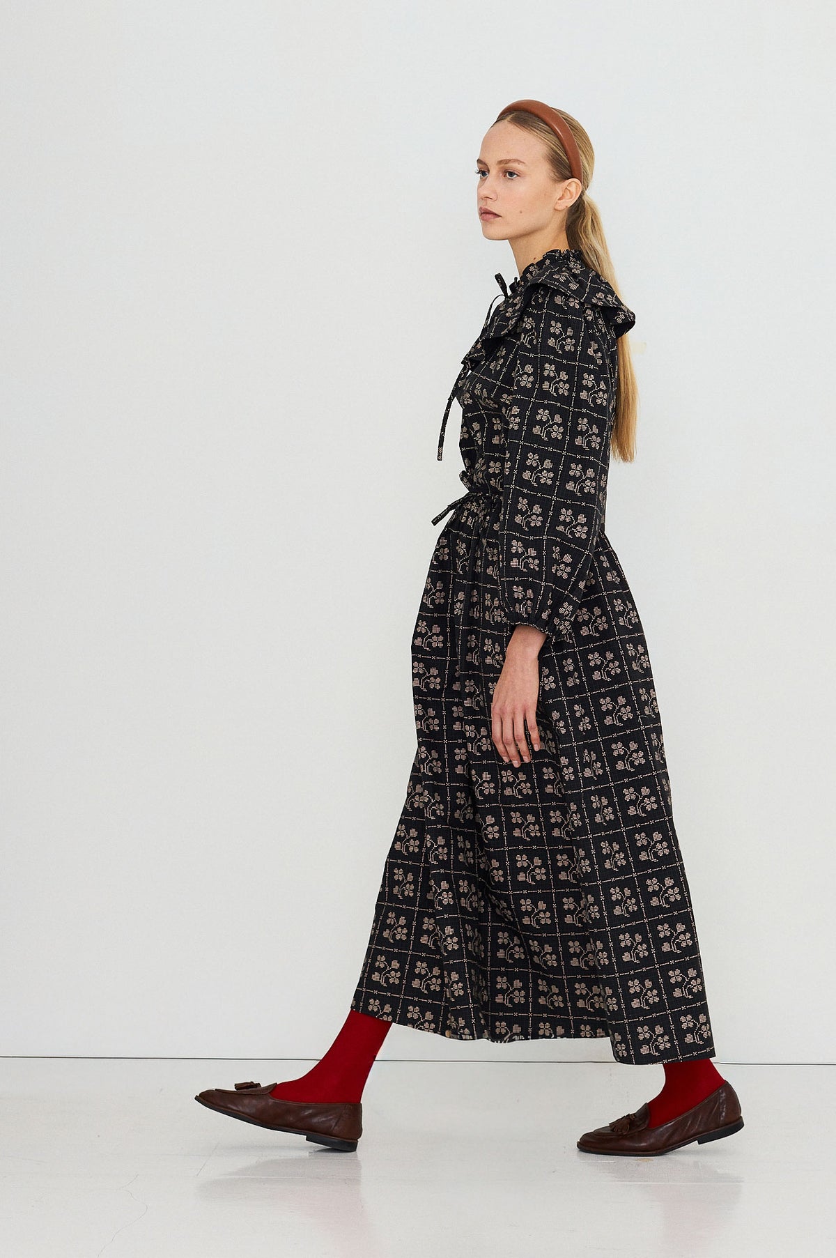 The Tiny Big Sister Dots Flowers Puff Sleeves Blouse