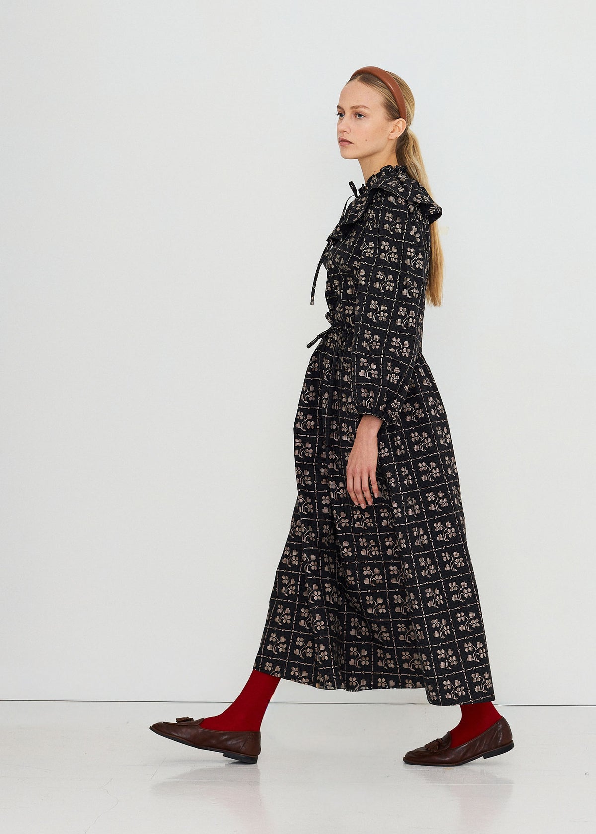 The Tiny Big Sister Dots Flowers Puff Sleeves Blouse
