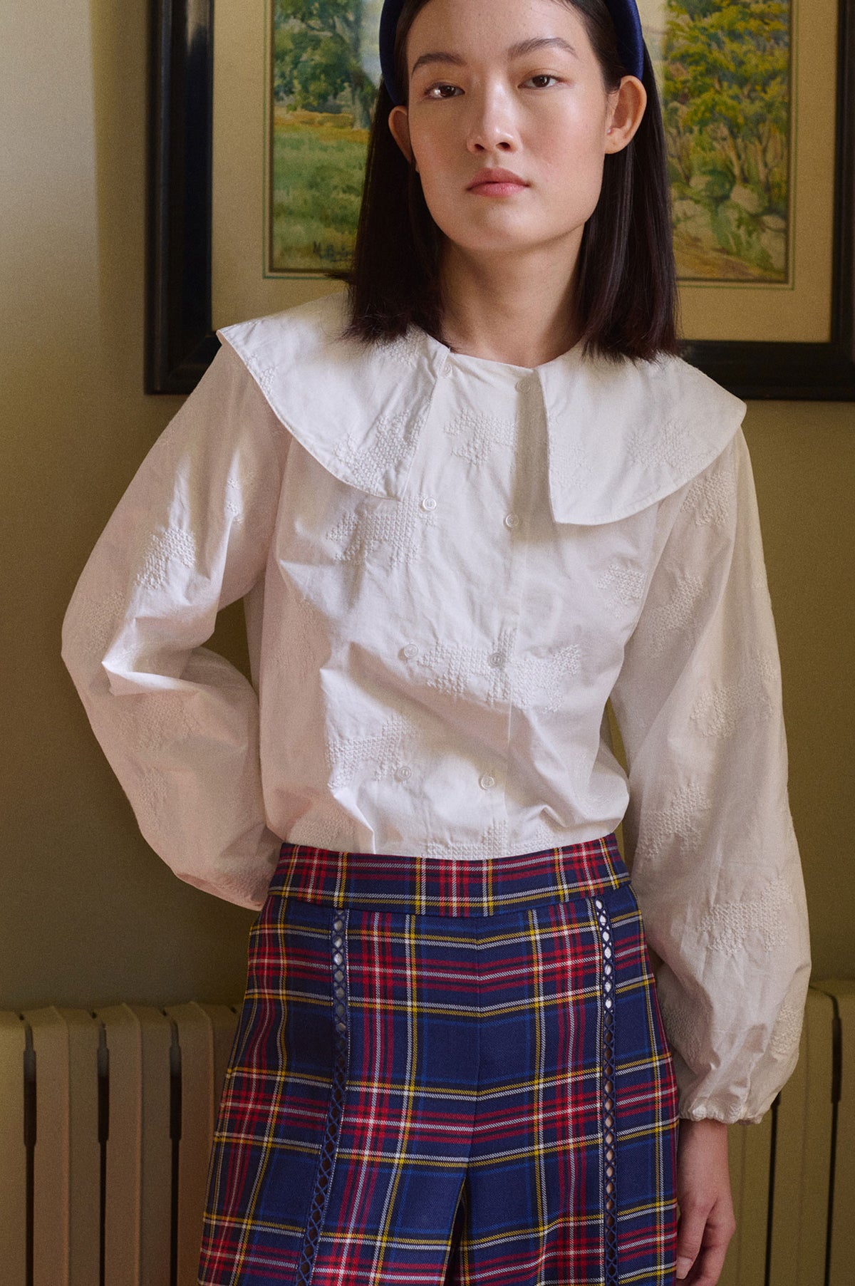 The Tiny Big Sister Horses Buttoned Blouse