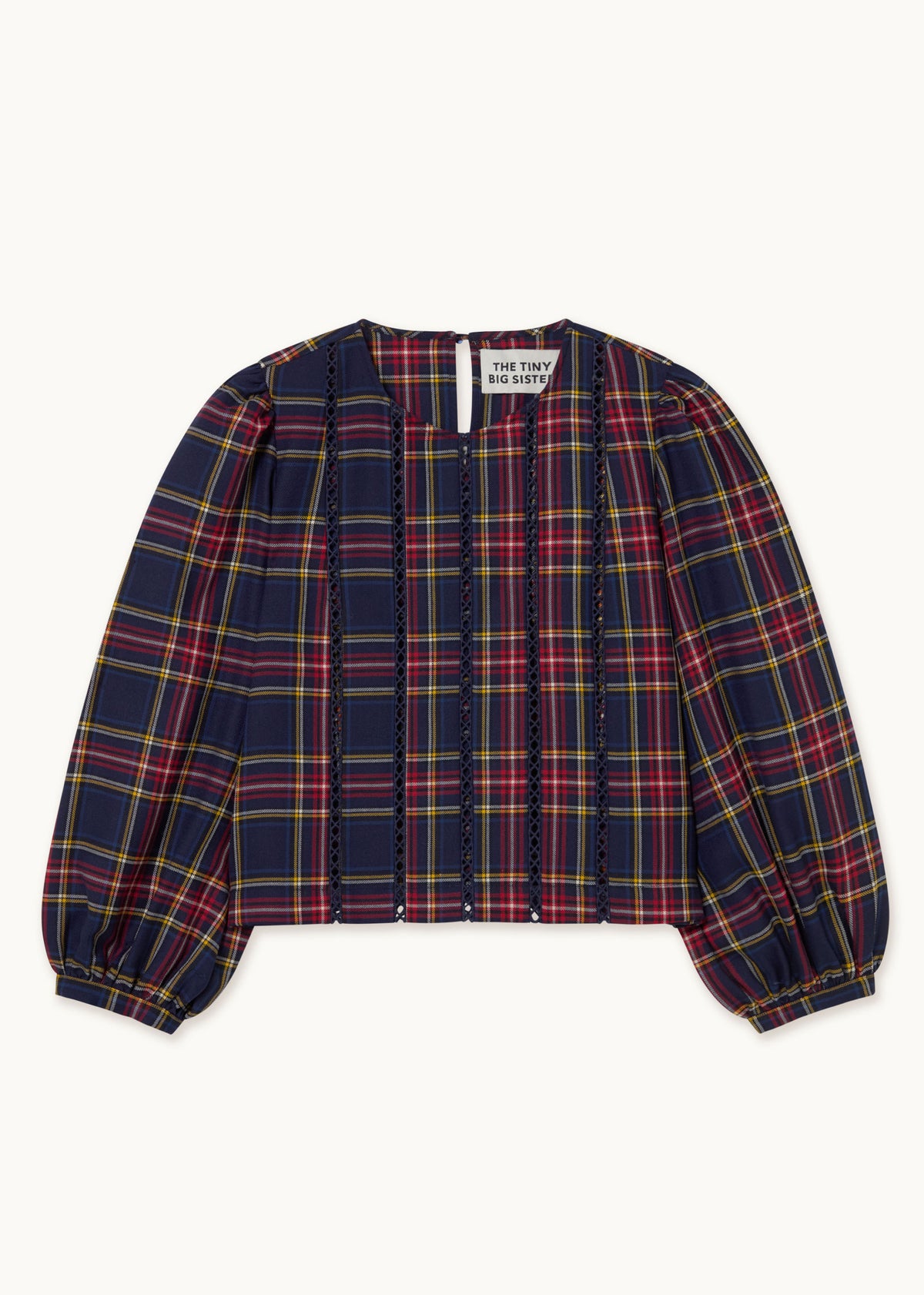 The Tiny Big Sister Check Puff Sleeves Blouse