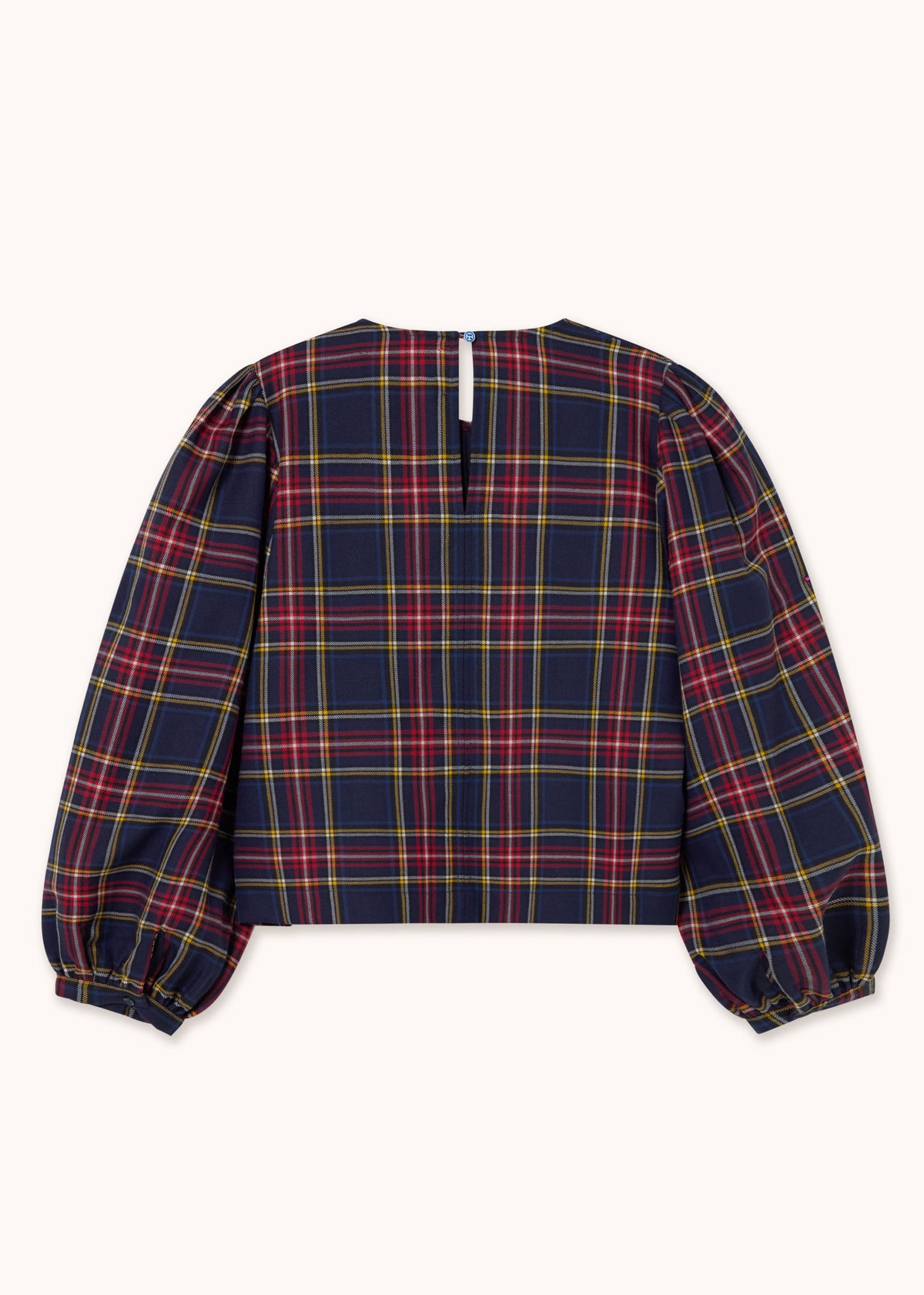 The Tiny Big Sister Check Puff Sleeves Blouse