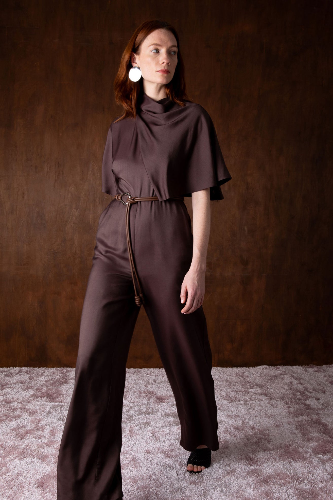 VI.VE.RE Lyn Organic Buckle Belt - Brown