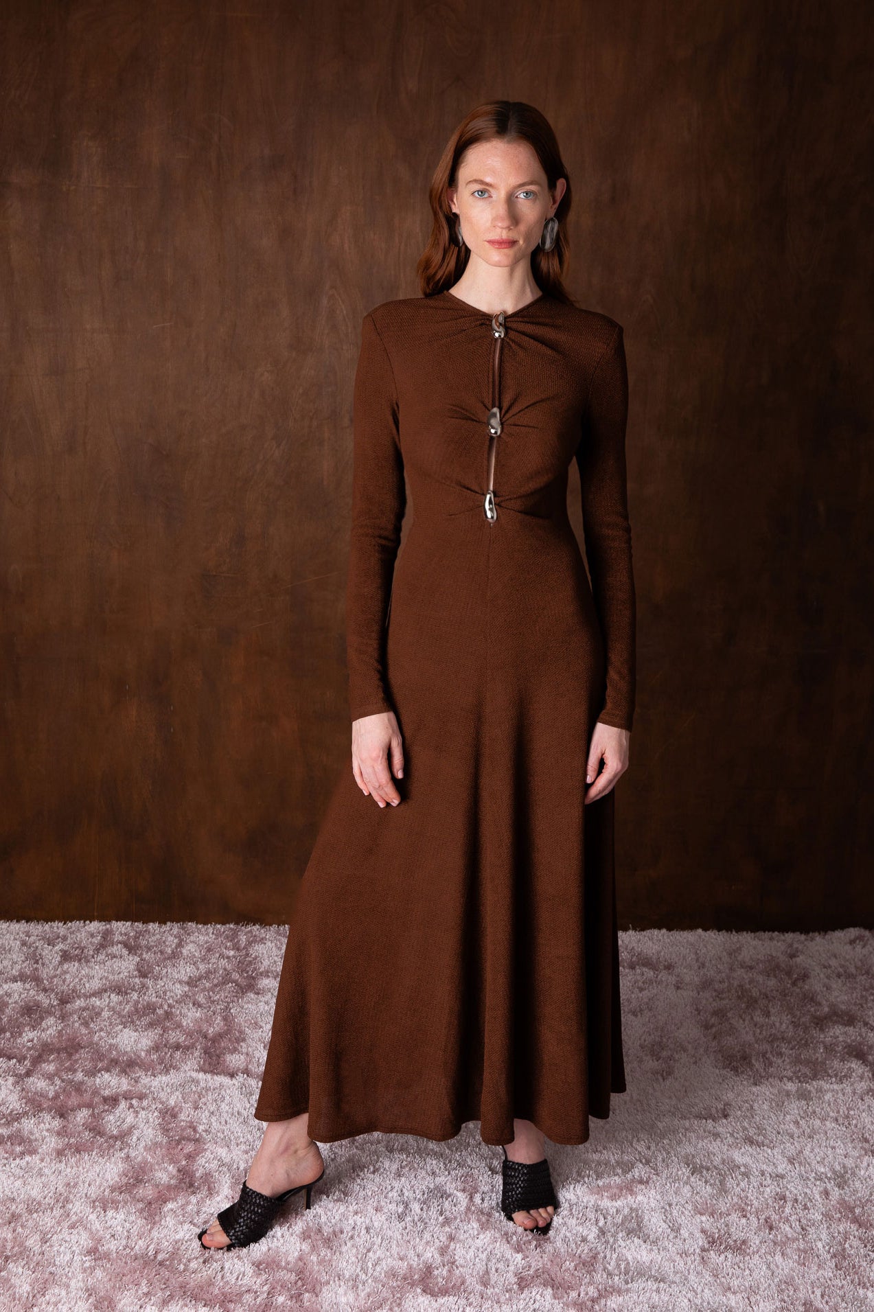 VI.VE.RE Hanna Fit And Flare Dress - Brown