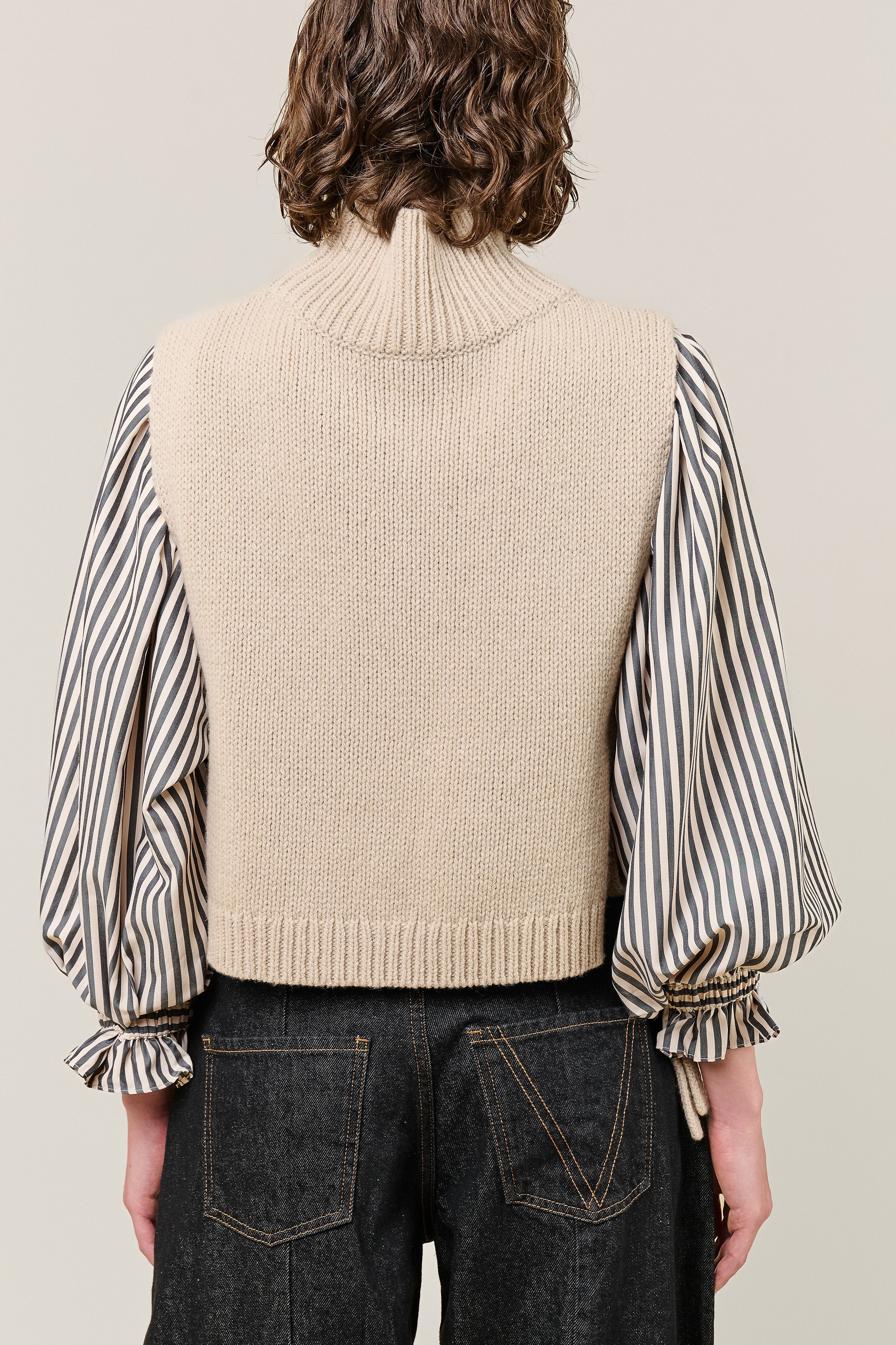 VI.VE.RE Daya Knit Tabbard - Beige