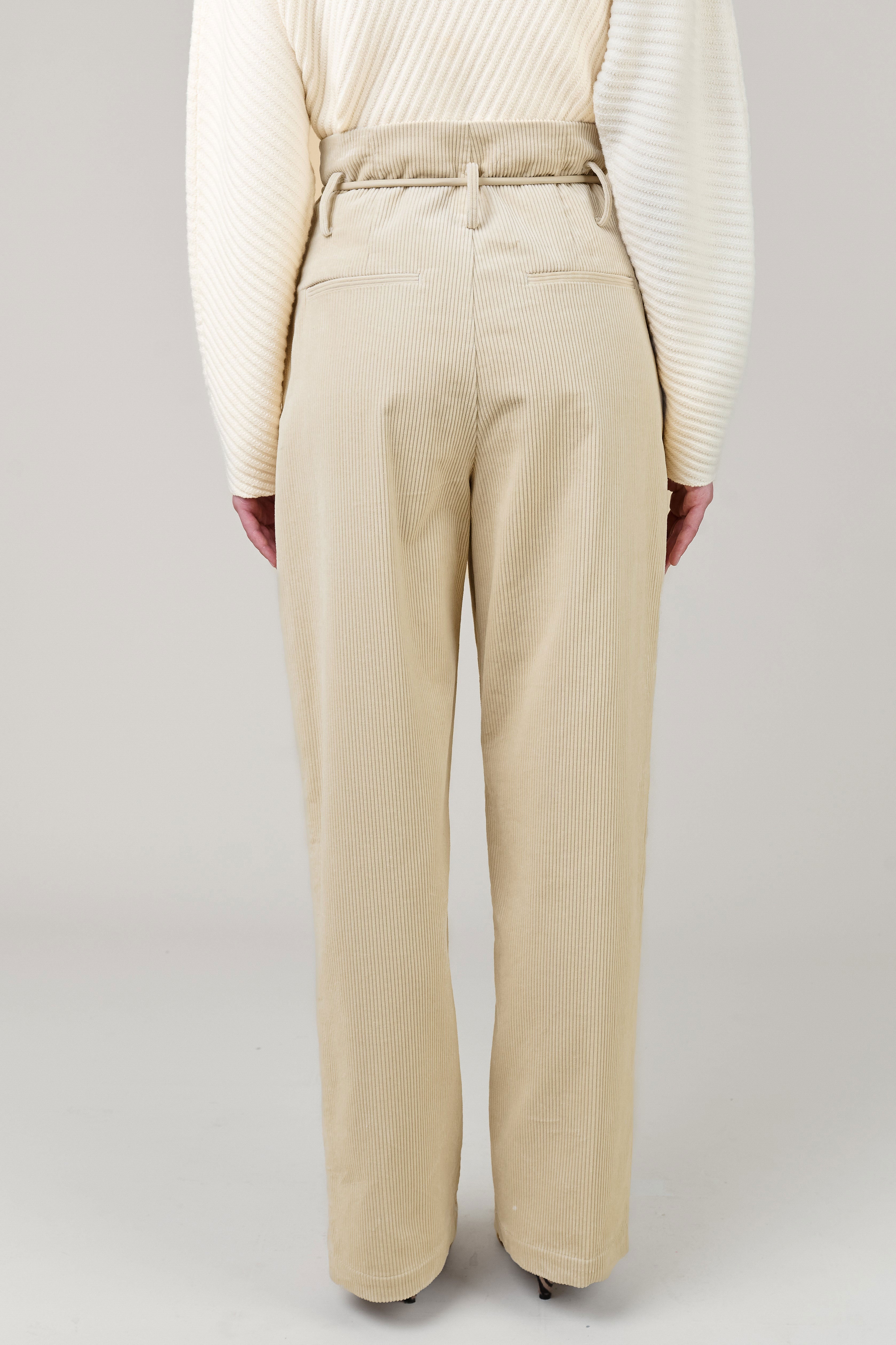 VI.VE.RE Raven Cord High Waist Trousers - Ecru