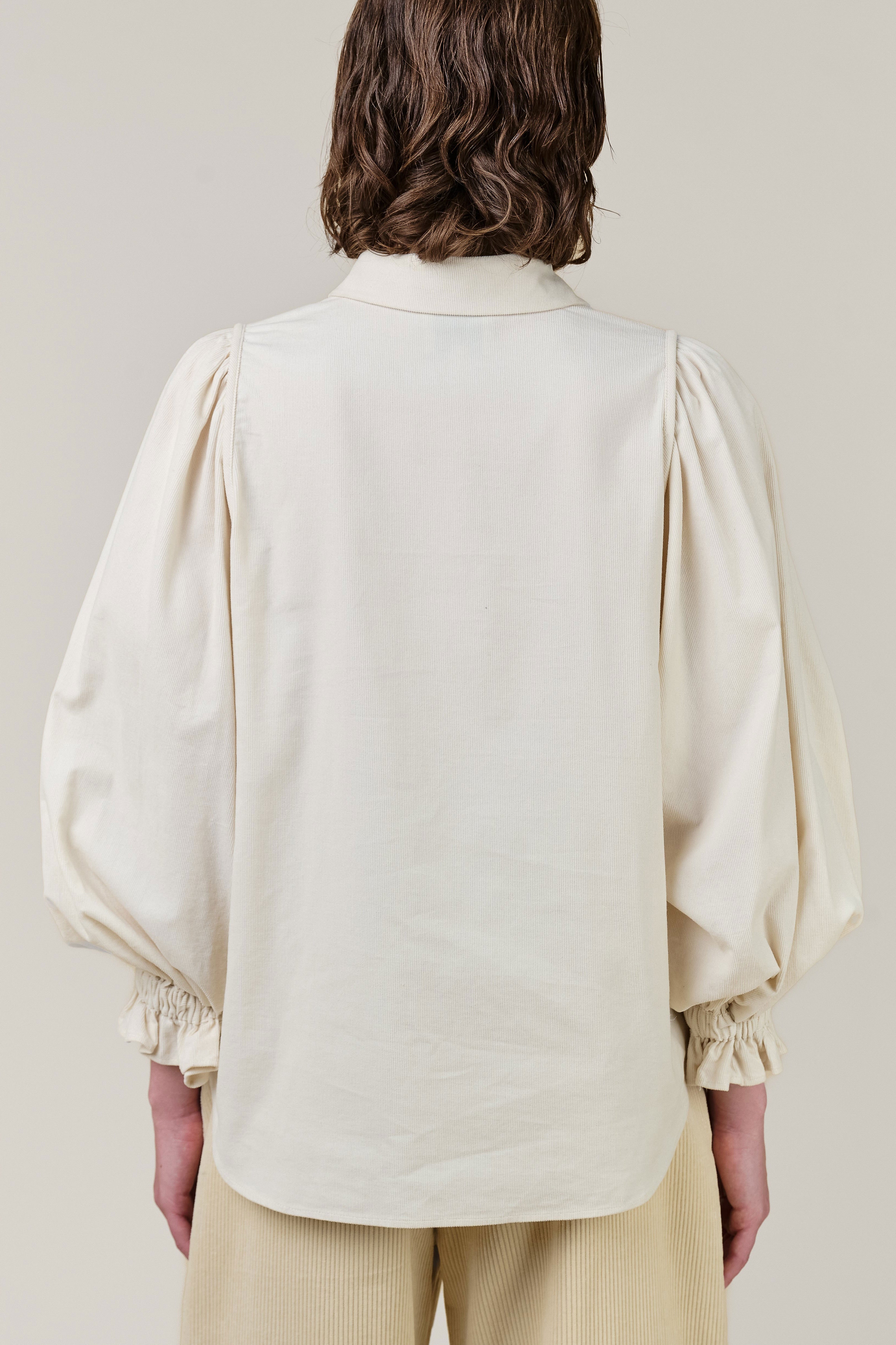 VI.VE.RE Josie Full Sleeve Needlecord Shirt - Ecru