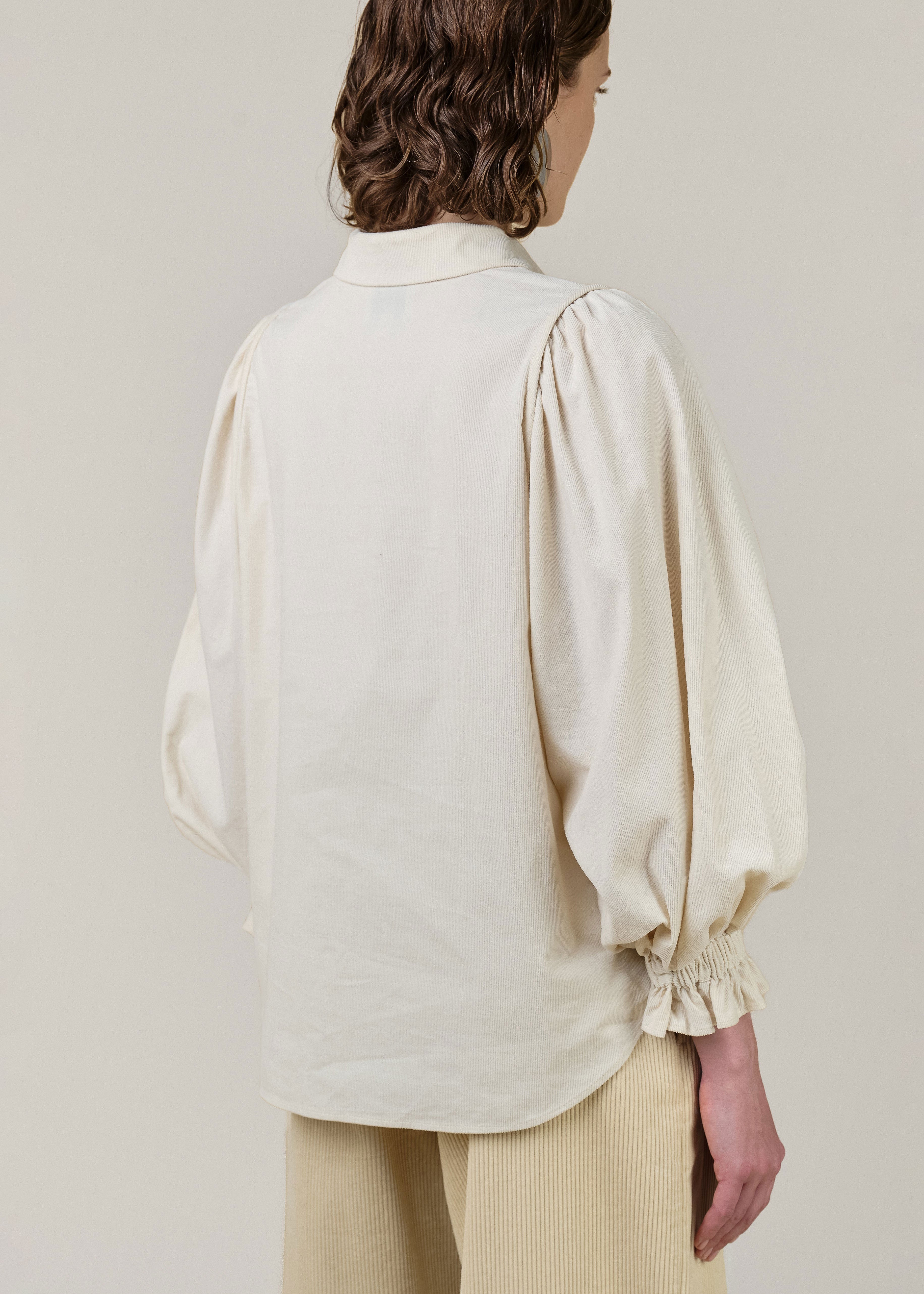 VI.VE.RE Josie Full Sleeve Needlecord Shirt - Ecru