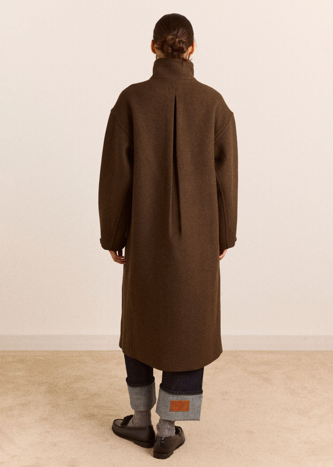 Damson Madder Agnes Wool Blend Coat - Chocolate