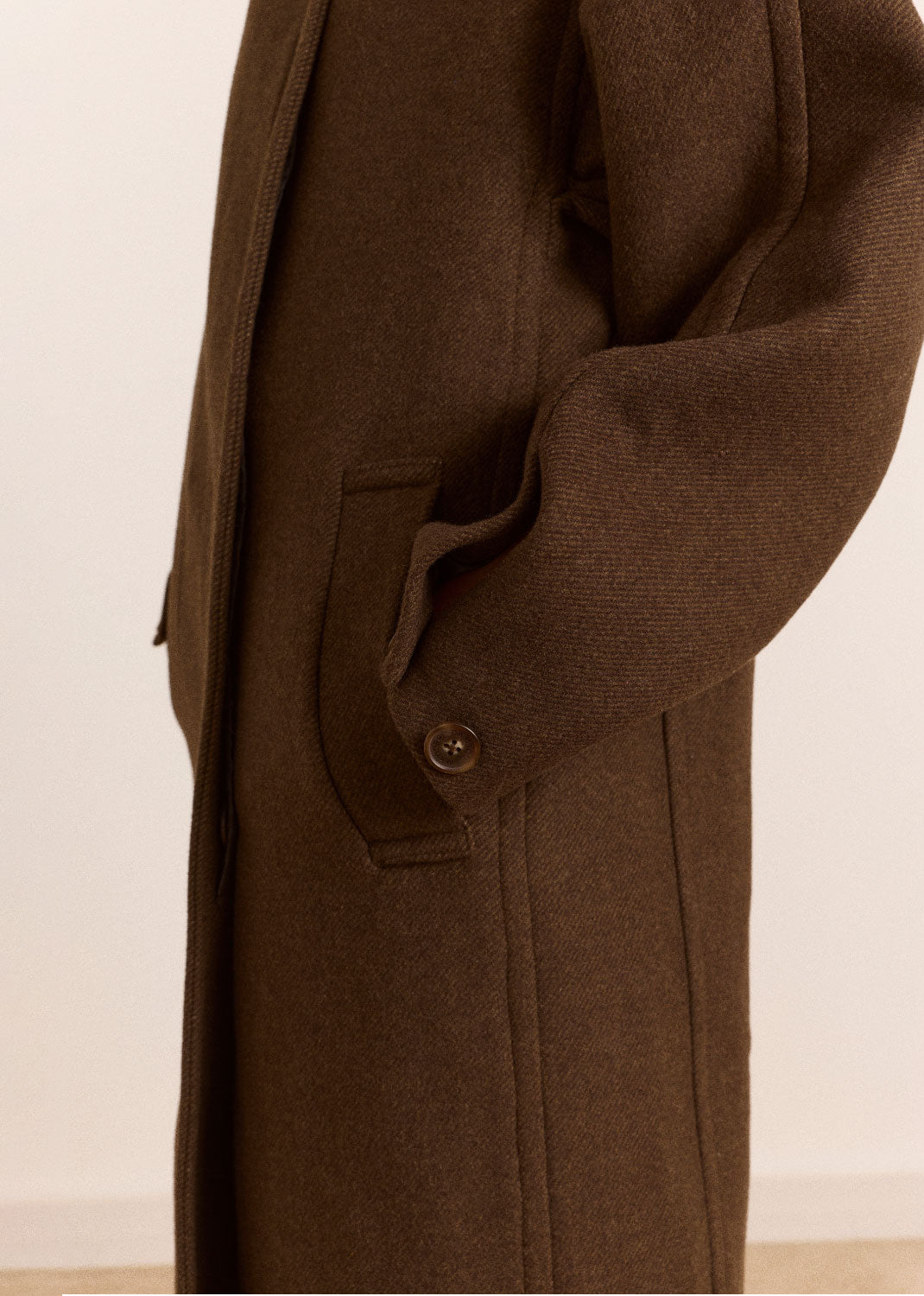 Damson Madder Agnes Wool Blend Coat - Chocolate