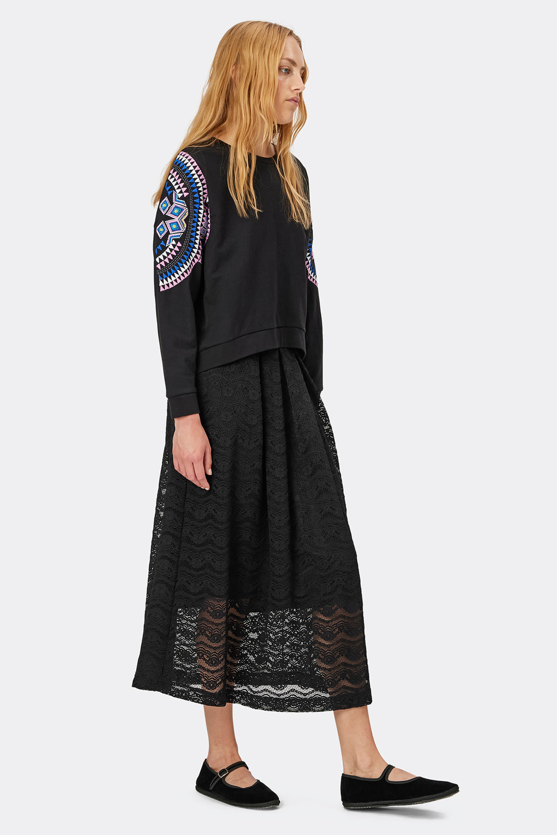 Lollys Laundry - Agra Sweatshirt Top - Washed Black