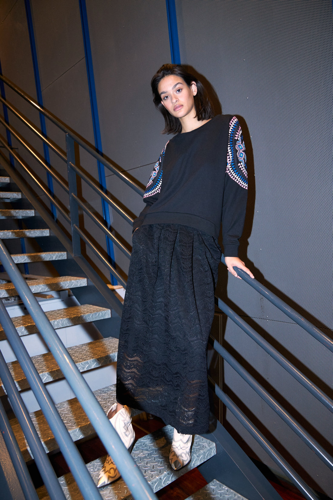 Lollys Laundry - Agra Sweatshirt Top - Washed Black