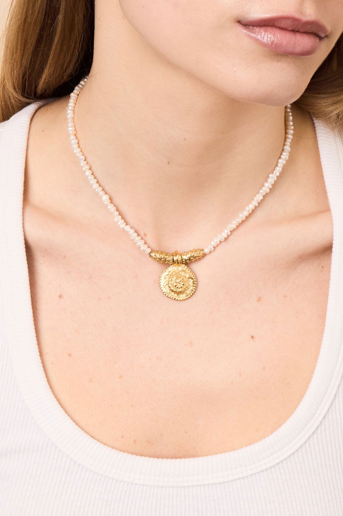 By Alona Adella Necklace - Gold with Pearls