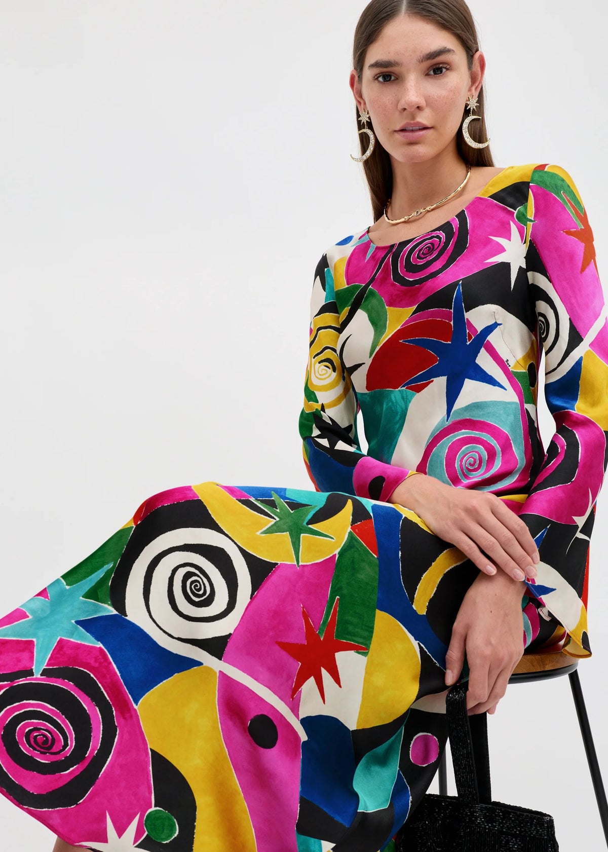 Rixo Amal Dress - Cosmos Swirl