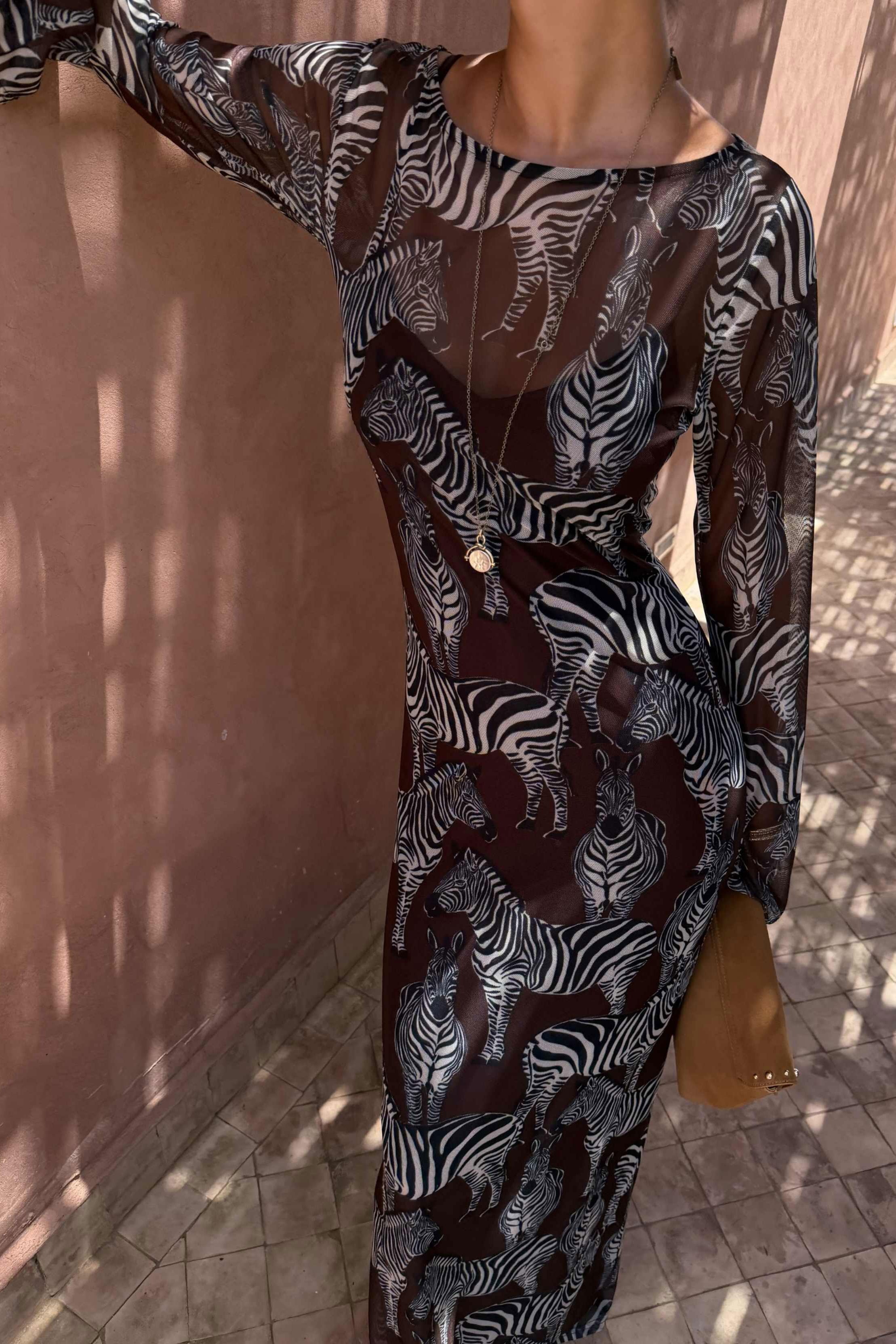 Never Fully Dressed Chocolate Zebra Aria Dress
