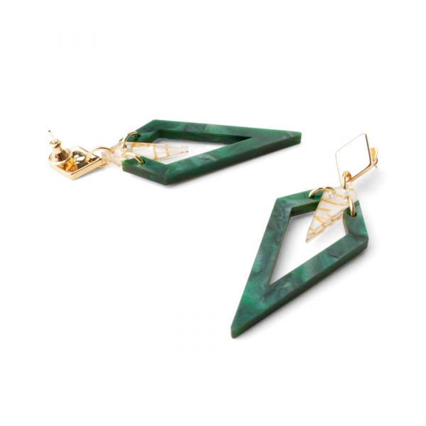 Toolally Earrings - Arrowheads - Black & Glitter