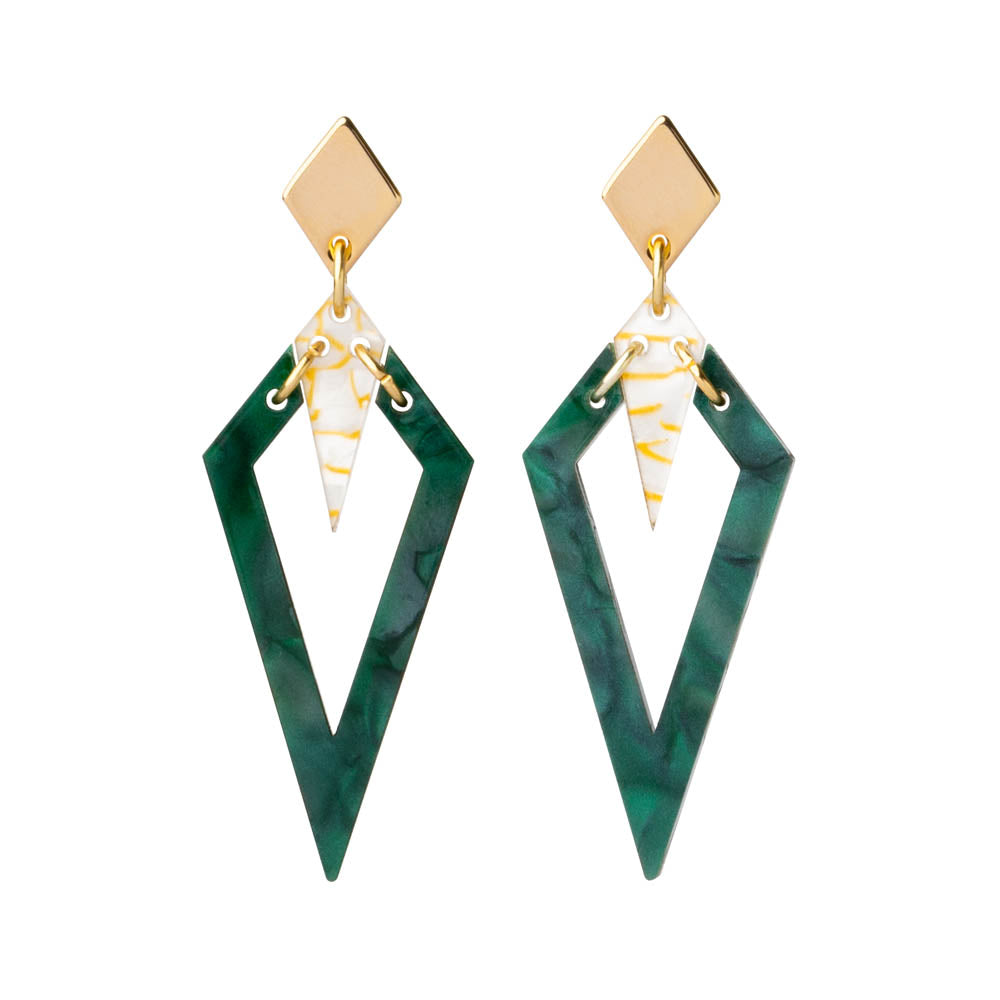 Toolally Earrings - Arrowheads - Black & Glitter