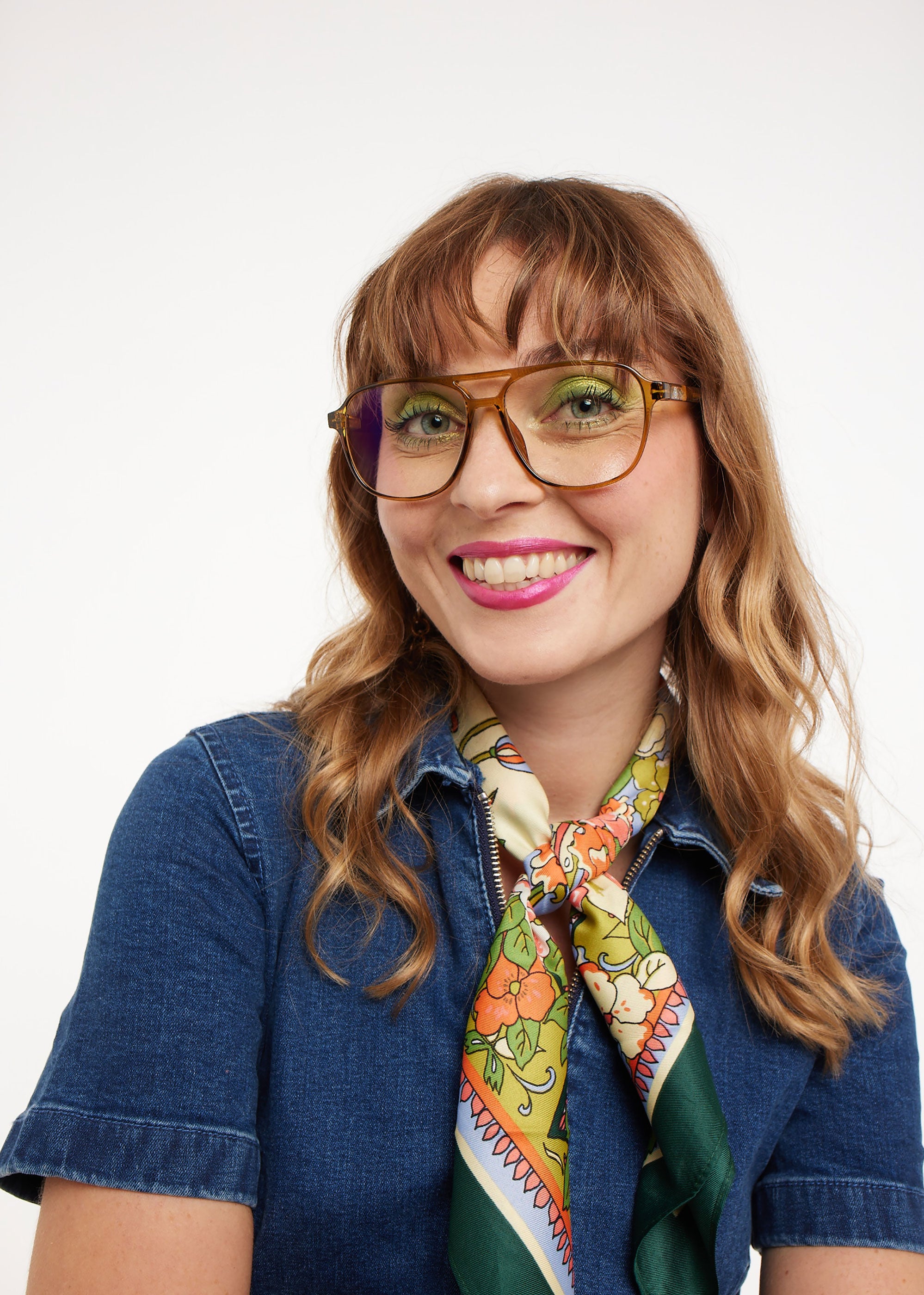 Barner Brad Glossy Blue Light Glasses - Ecru Olive